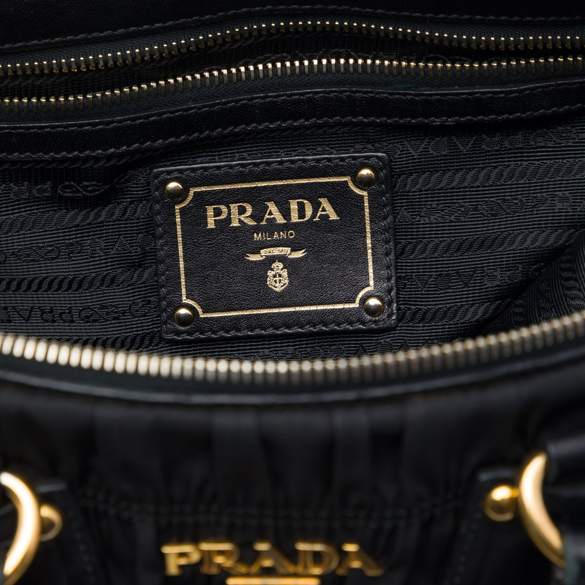 Prada Tessuto Gaufre Satchel — Black