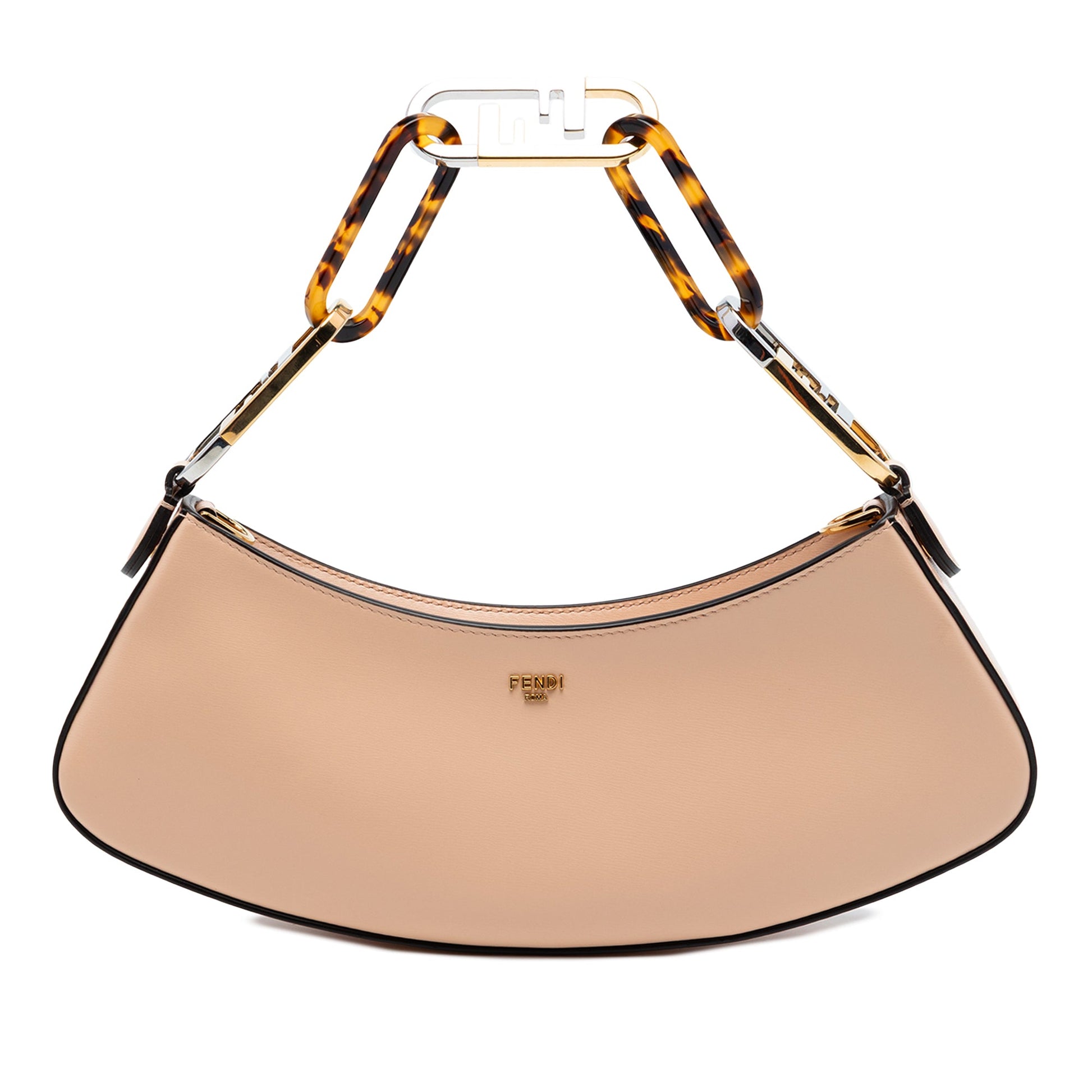 Fendi Leather O Lock Swing Satchel