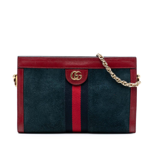 Gucci Small Suede Web Ophidia Chain Crossbody