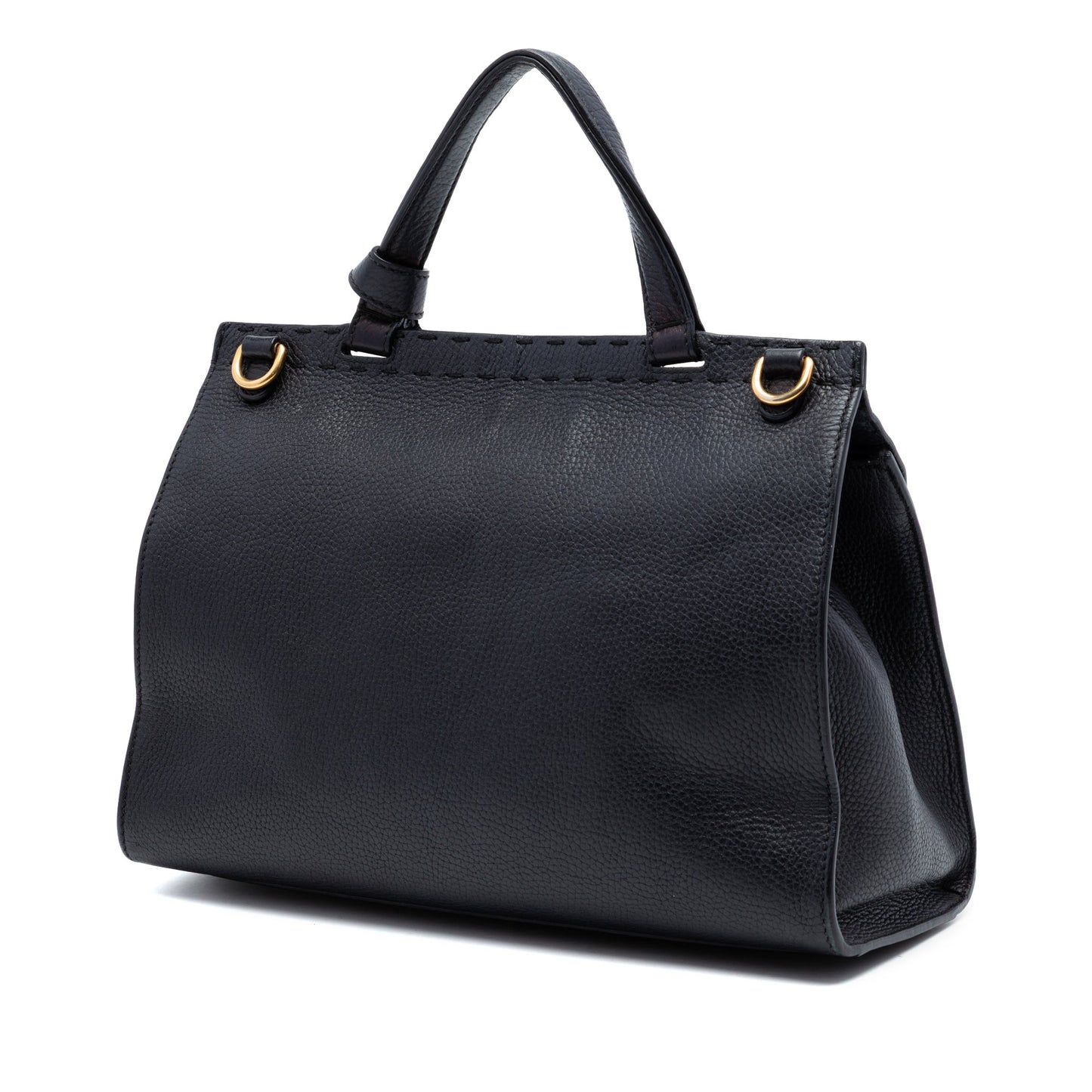 Gucci Small GG Marmont Grained Calfskin Top Handle Satchel