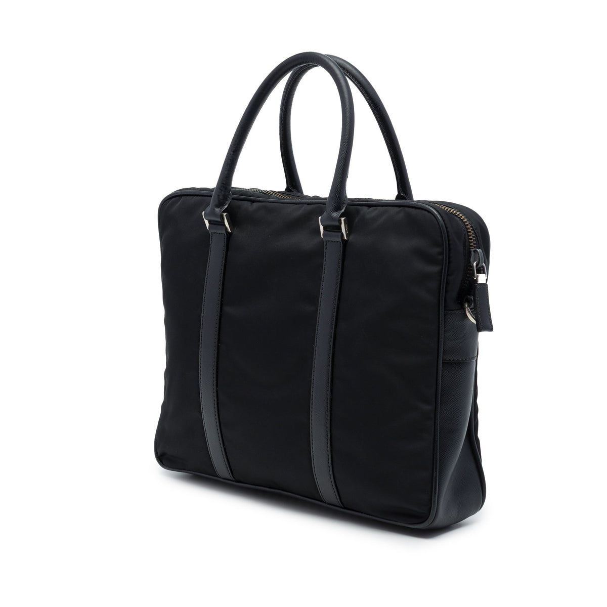 Prada Saffiano Trimmed Tessuto Business Bag