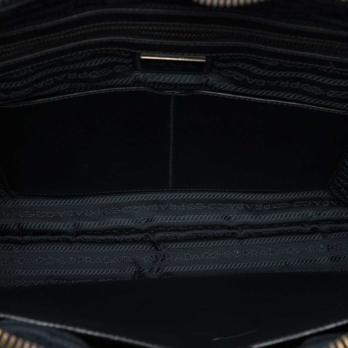 Prada Saffiano Trimmed Tessuto Business Bag