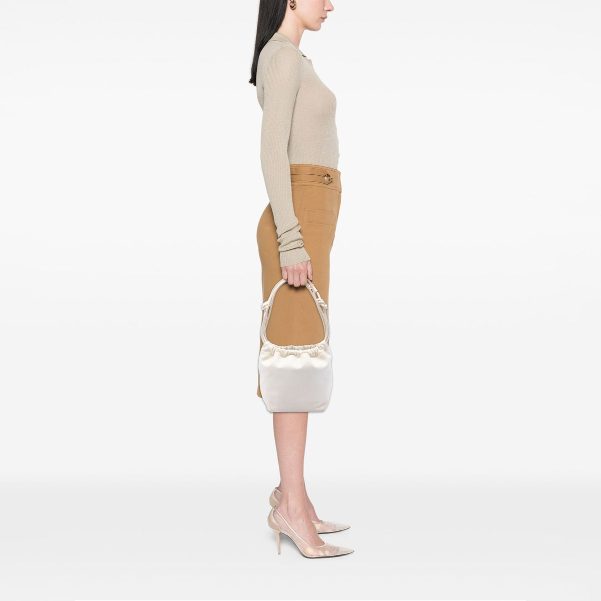 Valentino Nappa Vlogo Pouf Bucket Bag
