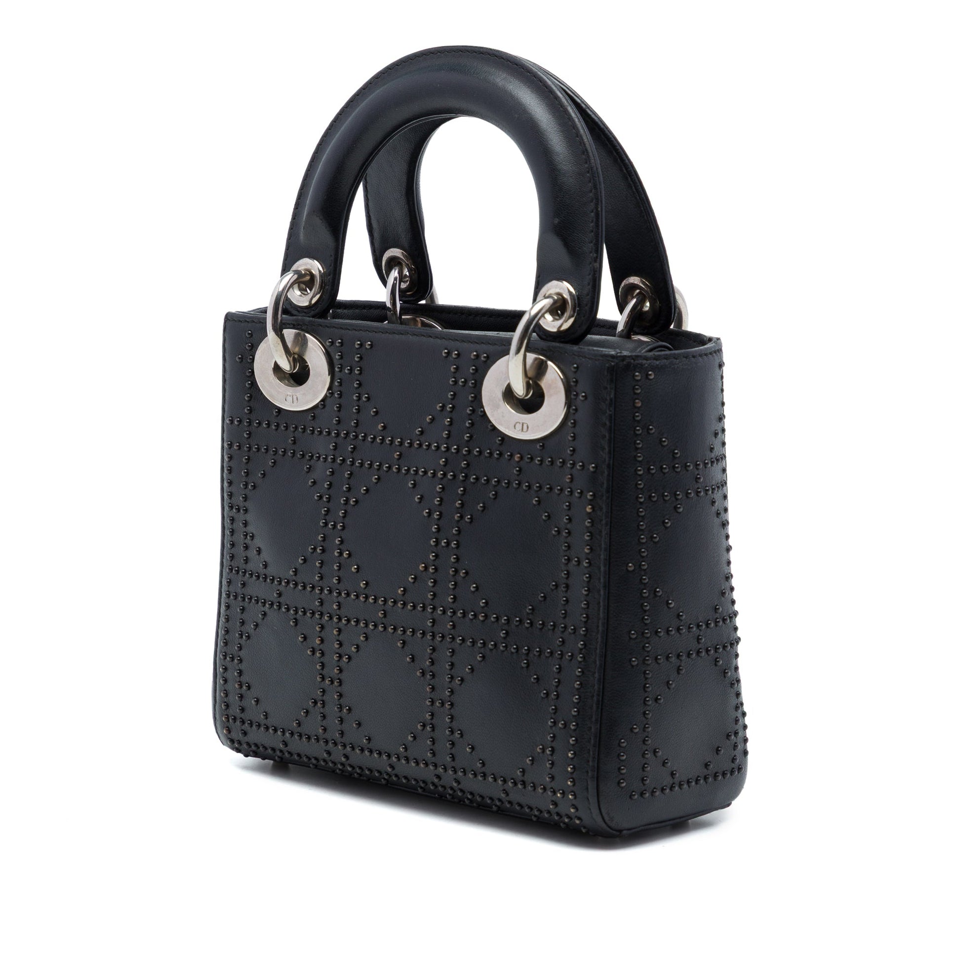 Dior Mini Calfskin Cannage Studded Lady Dior
