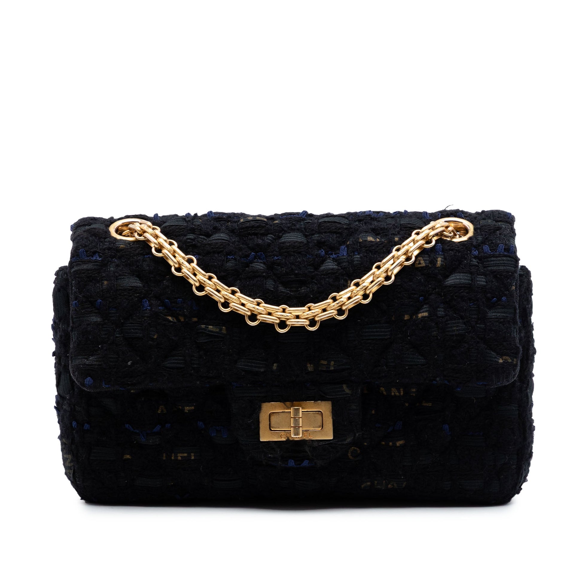 Chanel Quilted Tweed Reissue 2.55 Single Flap 224