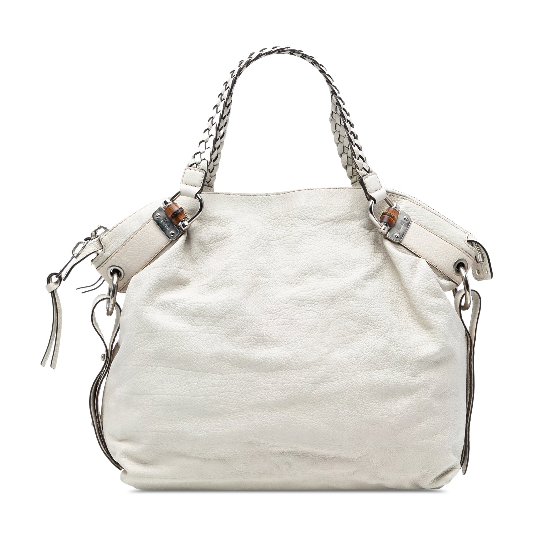 Gucci Large Leather Bamboo Bar Tote