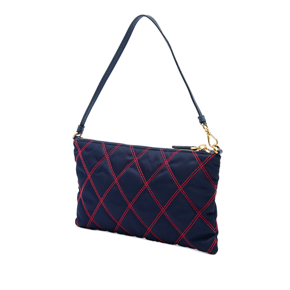 Prada Impuntu Tessuto Shoulder Bag — Blue