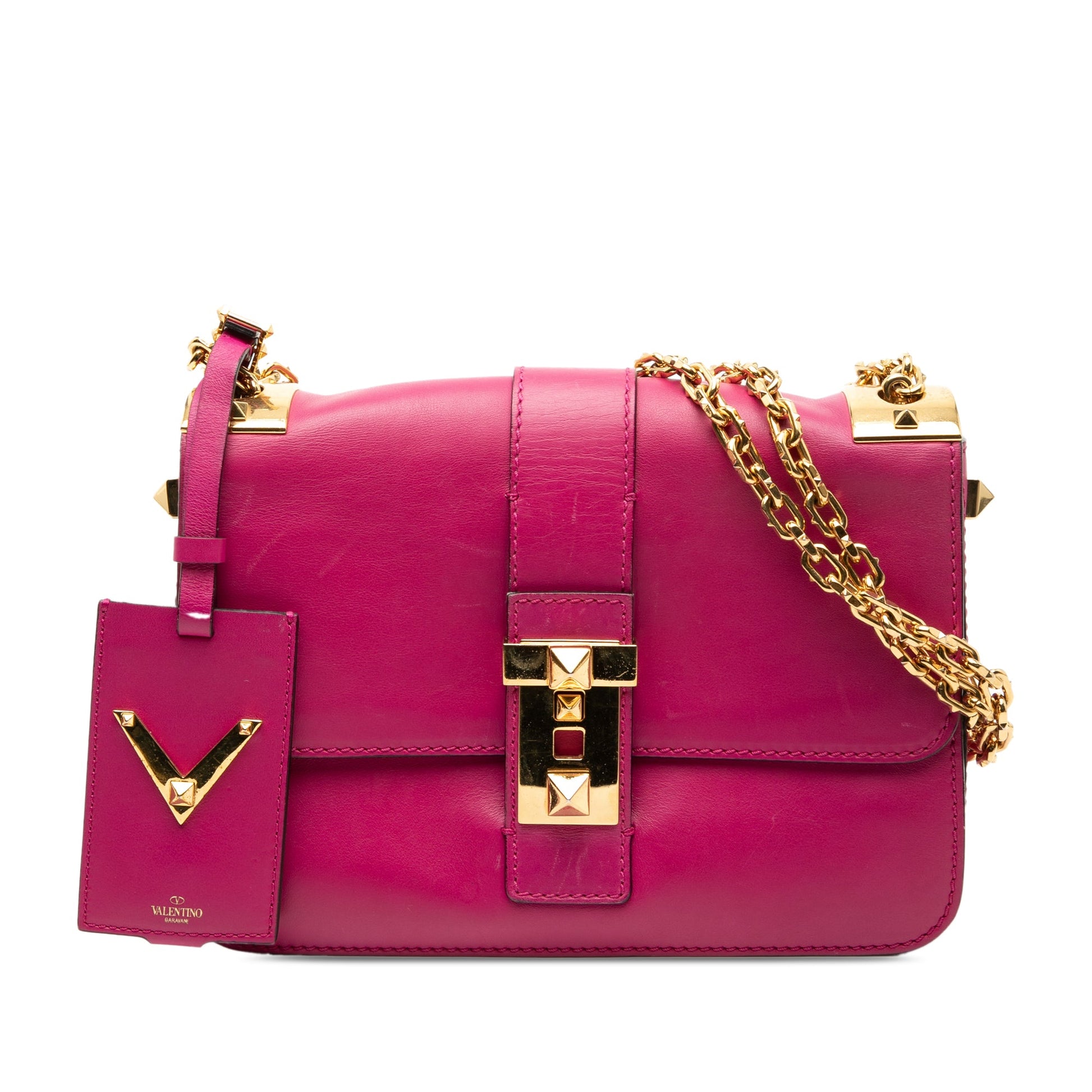 Valentino Leather B Rockstud Shoulder Bag