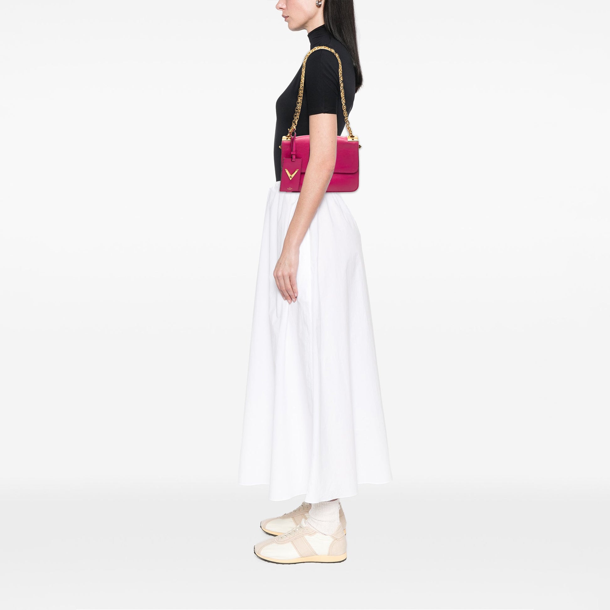 Valentino Leather B Rockstud Shoulder Bag