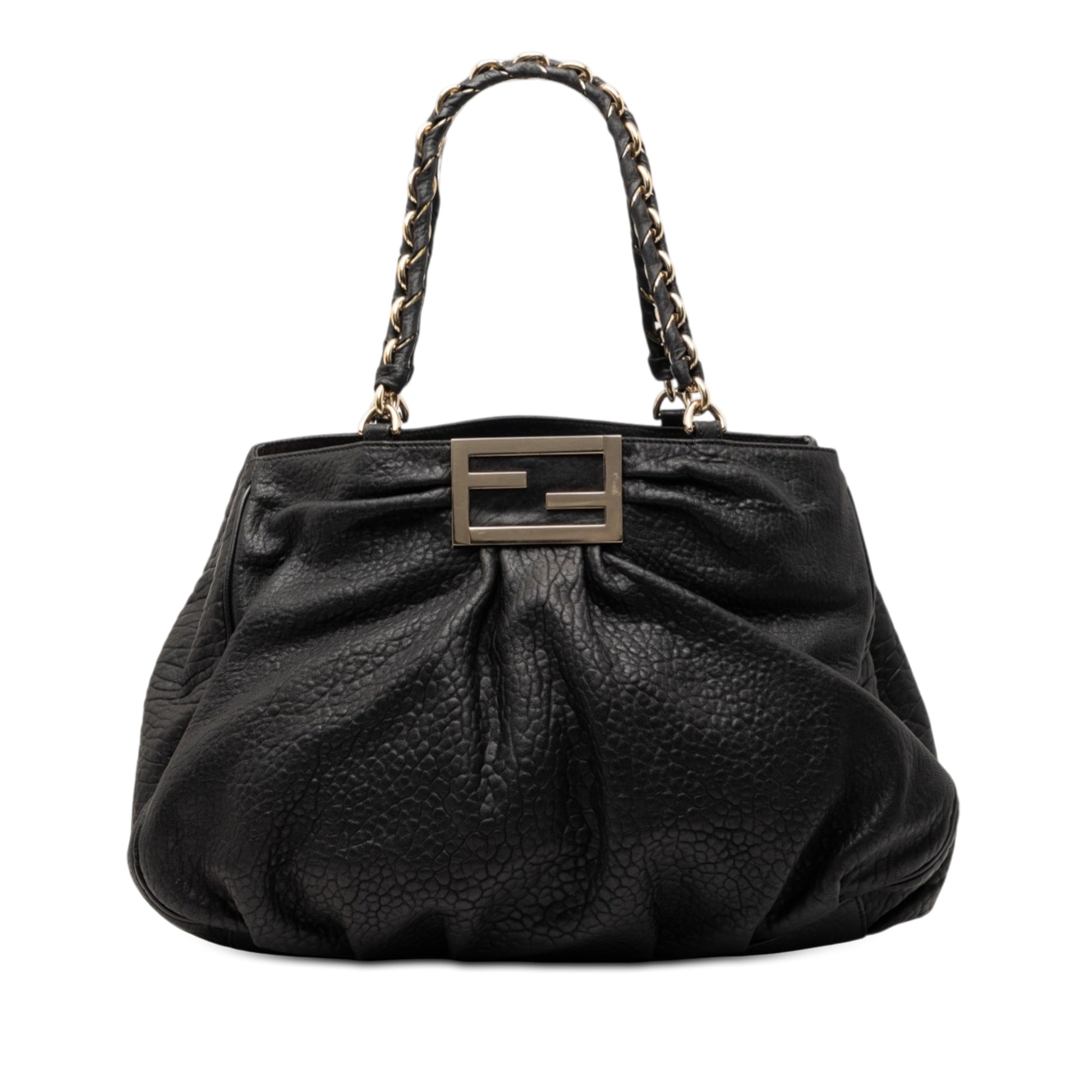 Fendi Large Pebbled Calfskin Mia Shoulder Bag