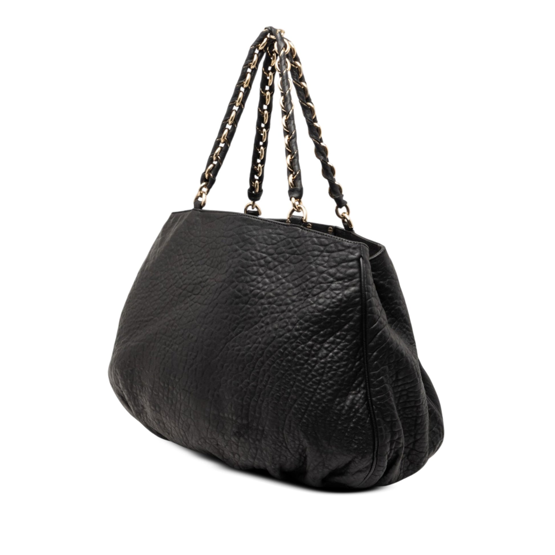 Fendi Large Pebbled Calfskin Mia Shoulder Bag