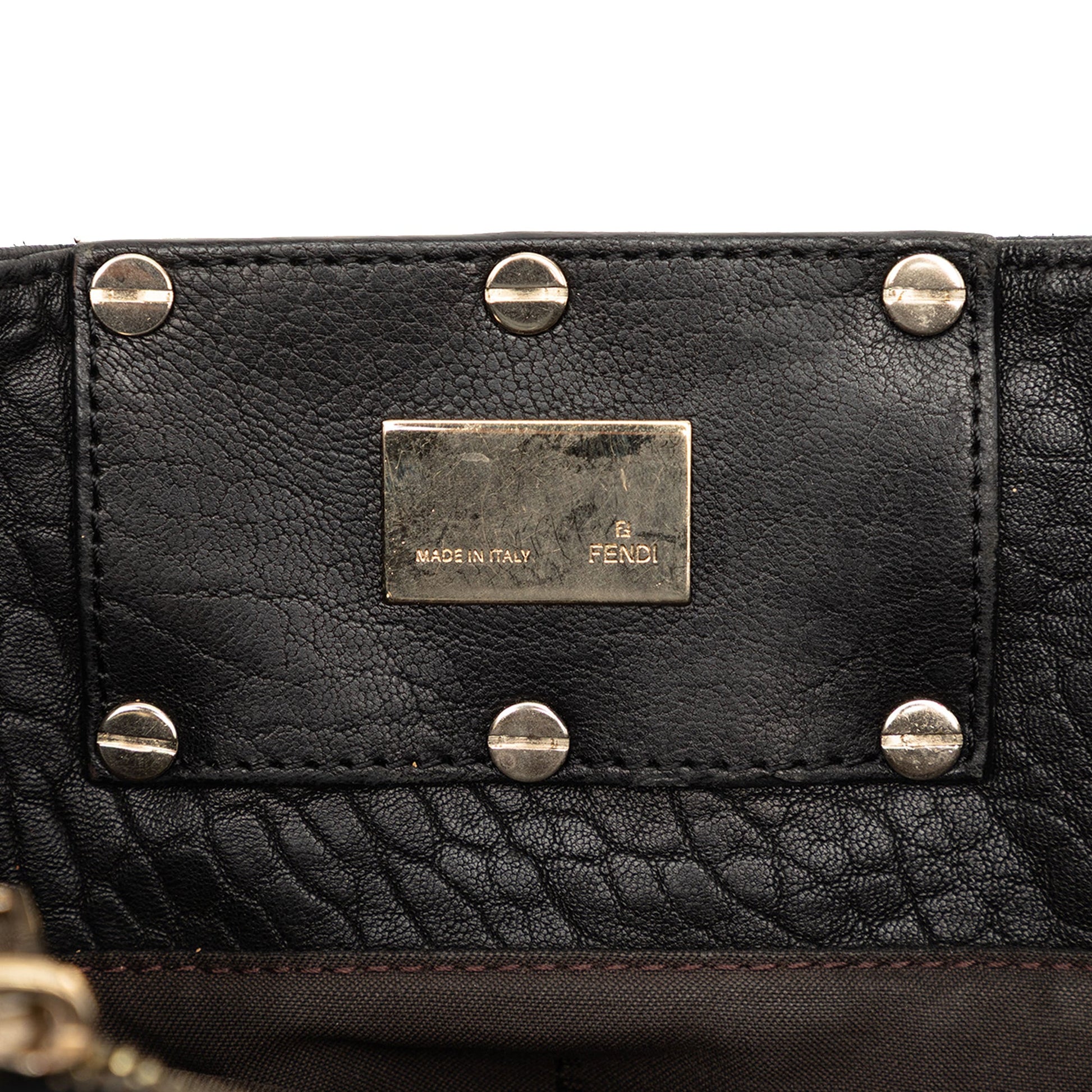 Fendi Large Pebbled Calfskin Mia Shoulder Bag