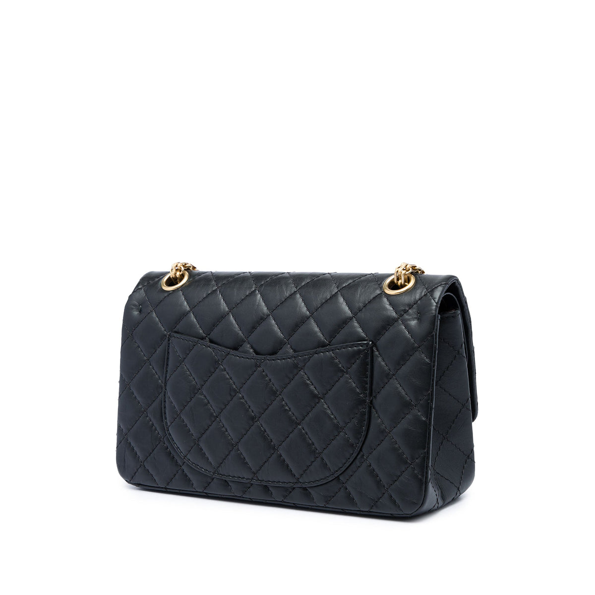 Chanel Quilted Aged Calfskin Reissue 2.55 Lucky Charms Double Flap 225 — Black