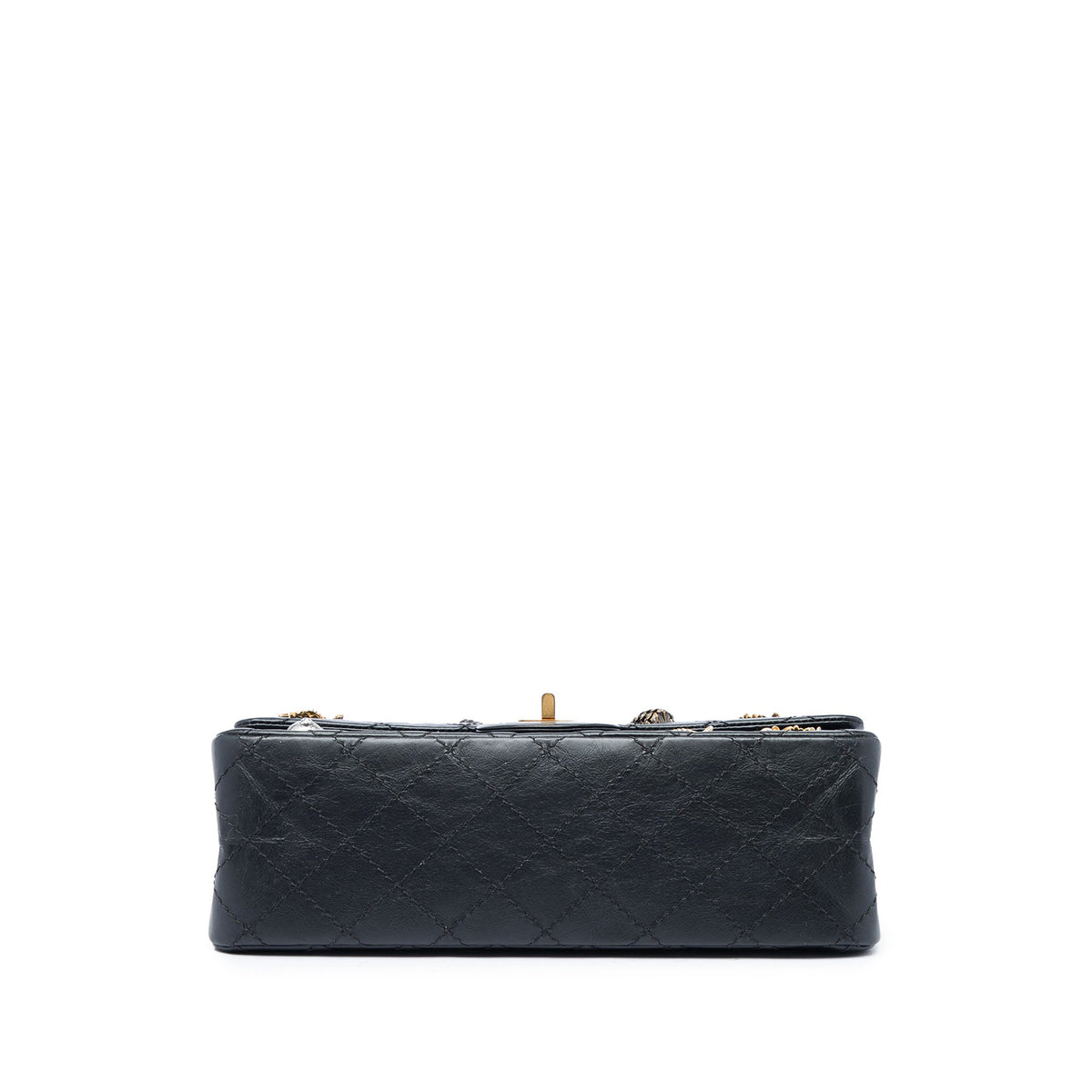 Chanel Quilted Aged Calfskin Reissue 2.55 Lucky Charms Double Flap 225 — Black