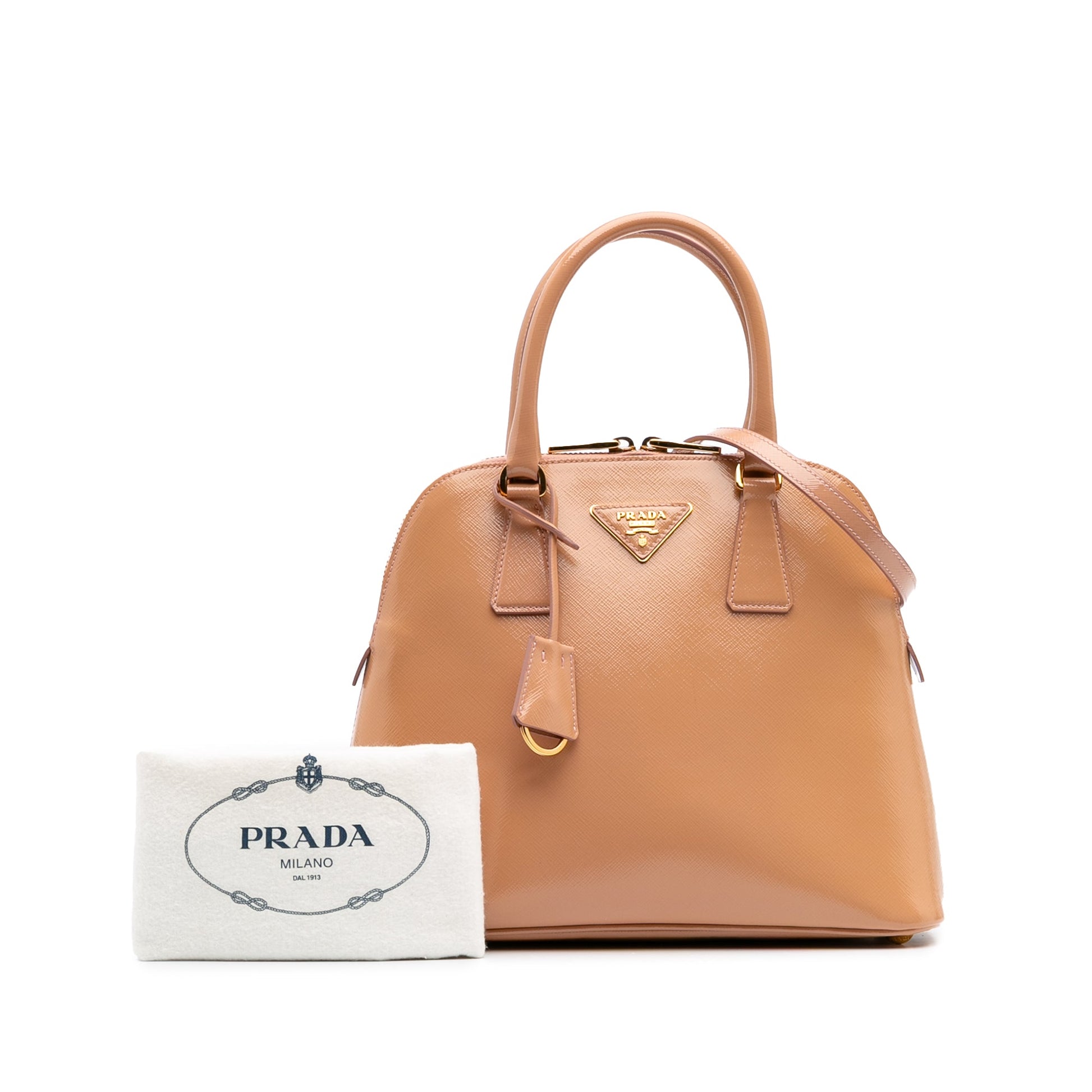 Prada Medium Saffiano Vernice Promenade Satchel