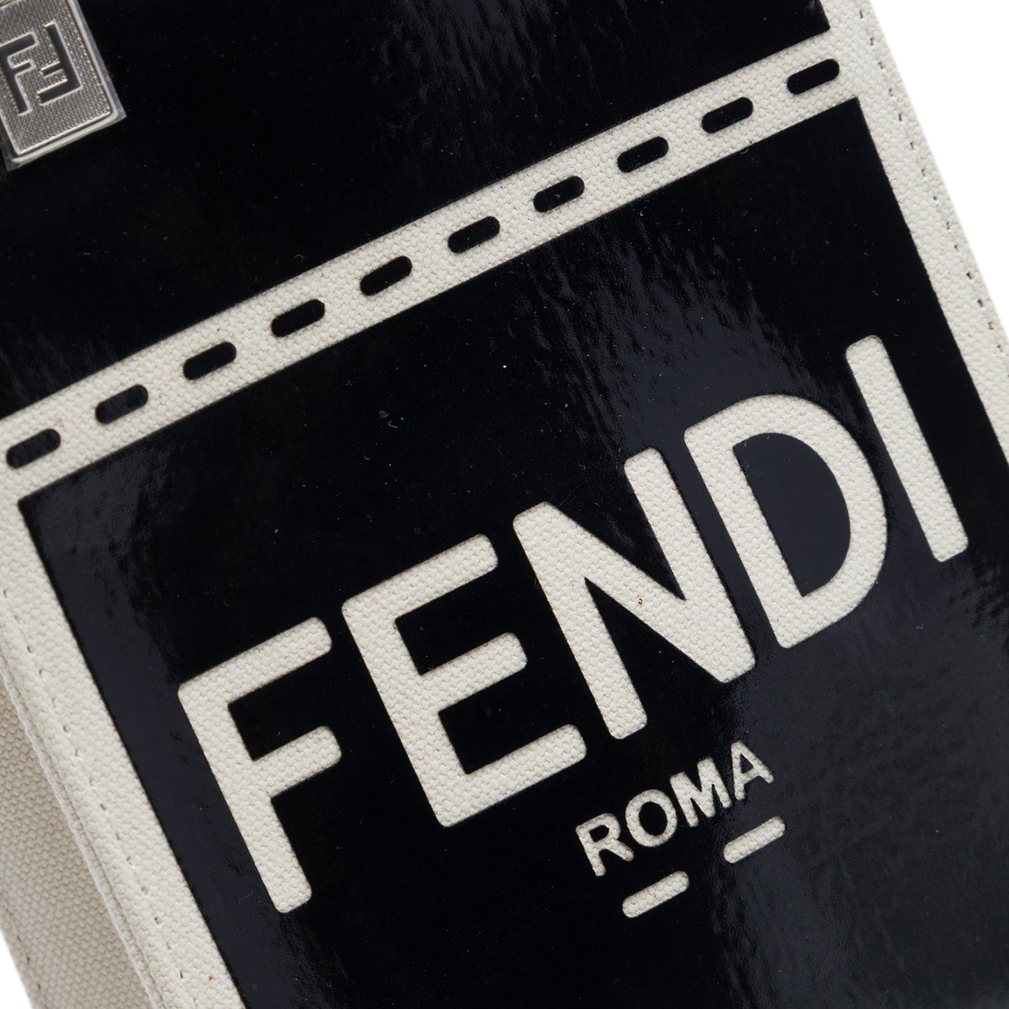 Fendi Mini Patent and Canvas Sunshine Shopper Tote