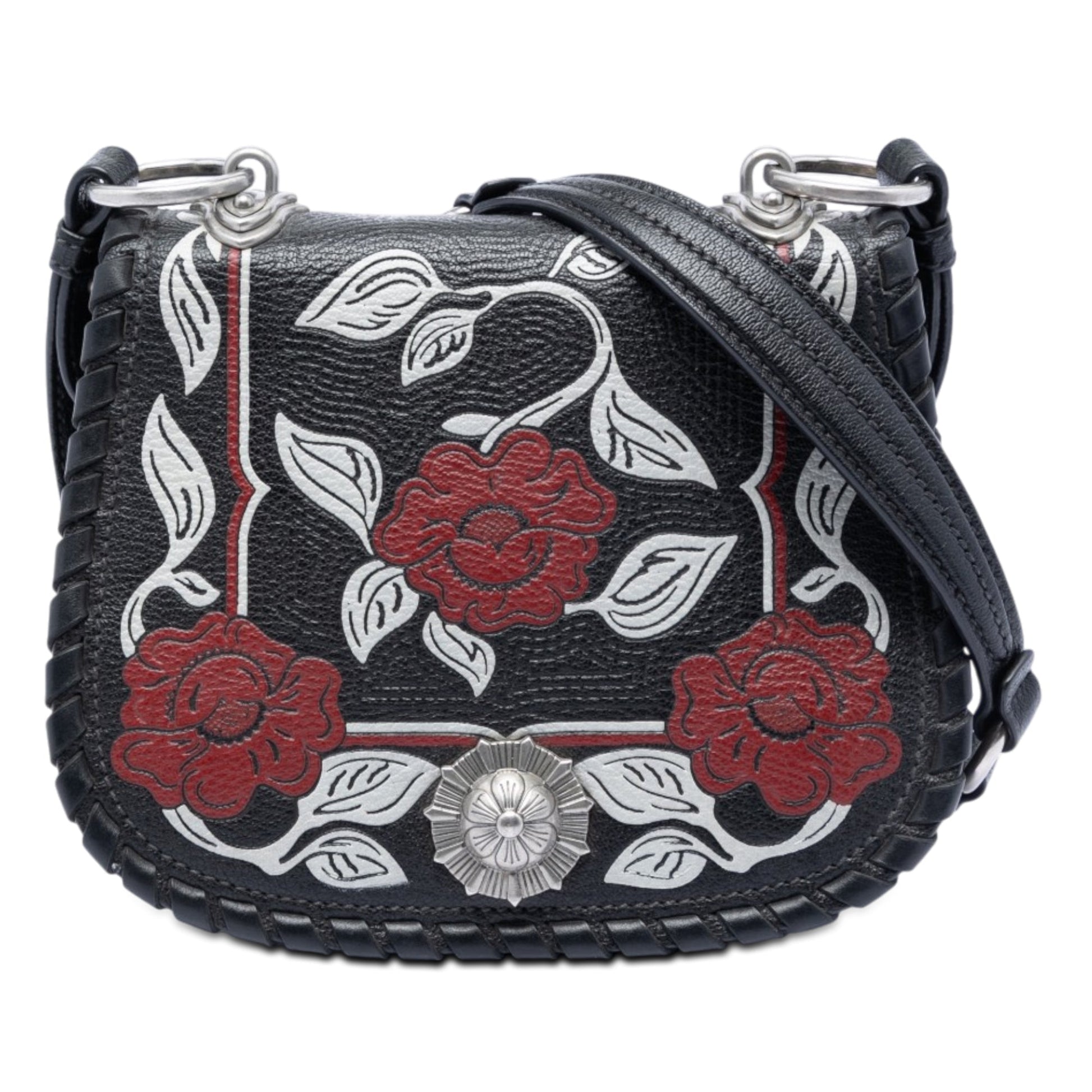 Miu Miu Goatskin Madras Floral Embossed Crossbody