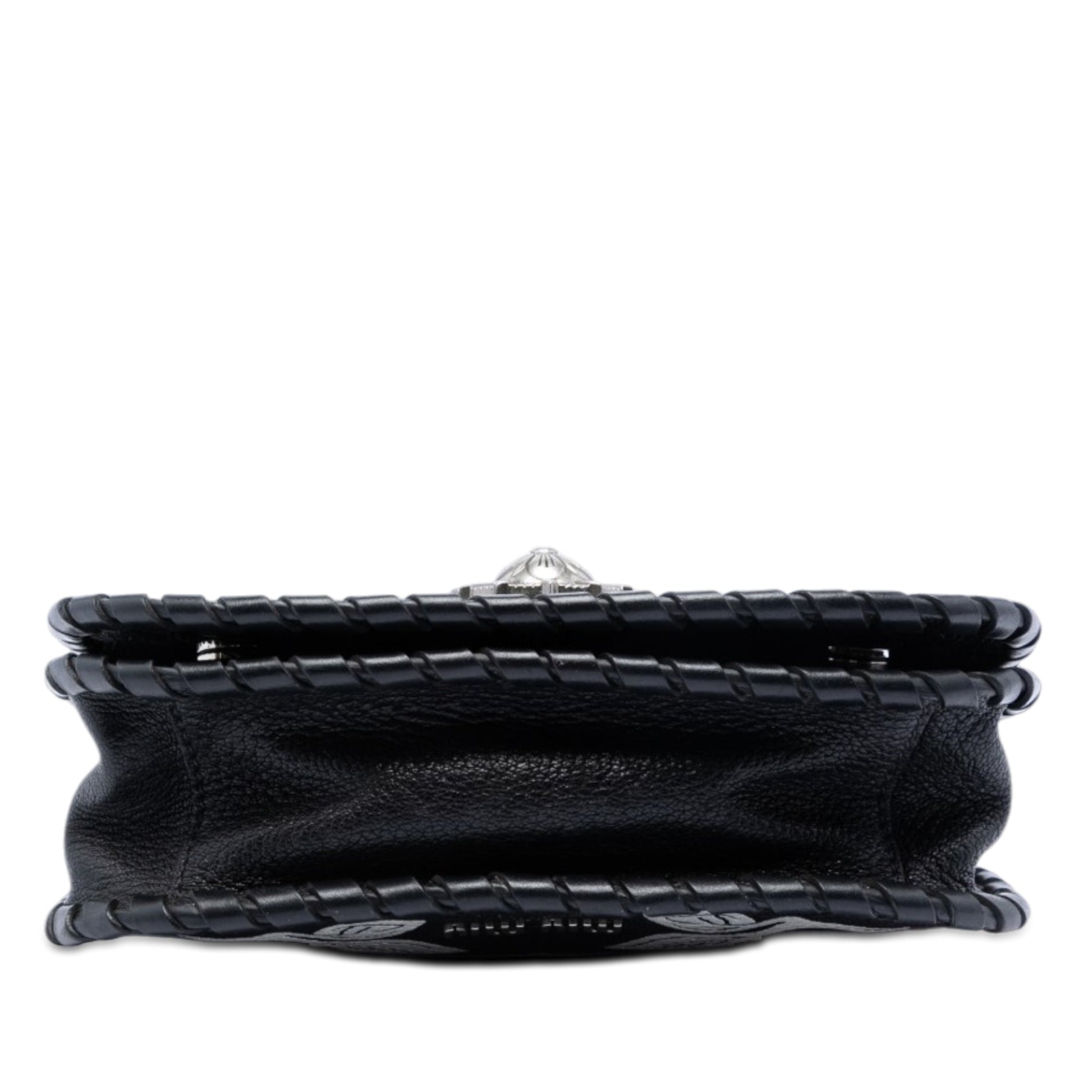 Miu Miu Goatskin Madras Floral Embossed Crossbody