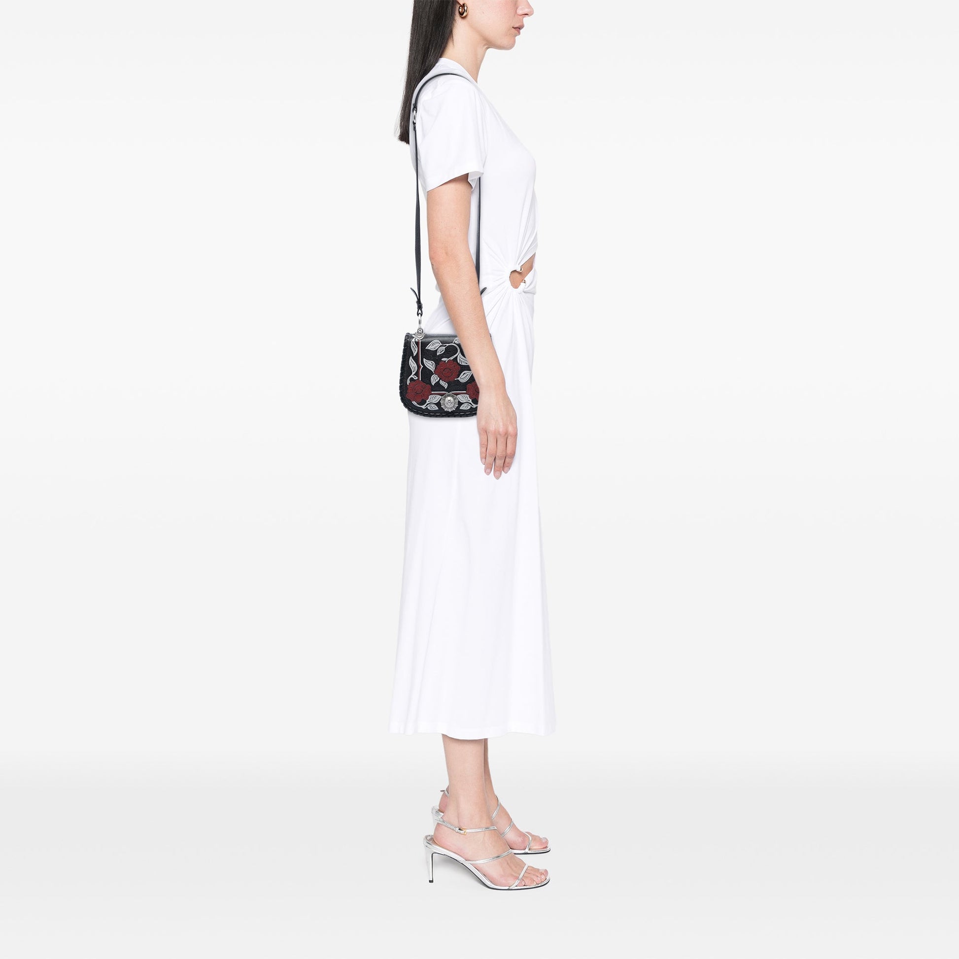Miu Miu Goatskin Madras Floral Embossed Crossbody