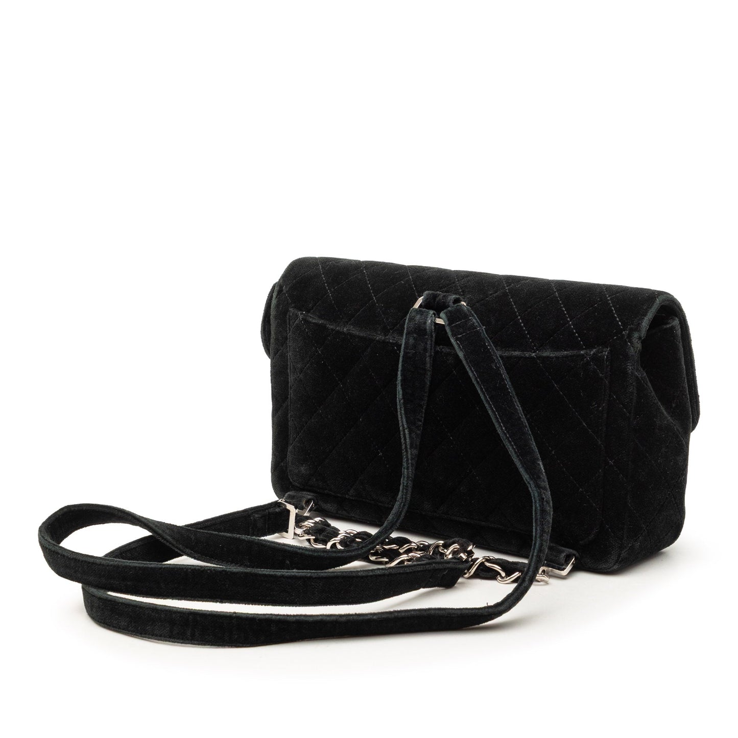 Chanel CC Quilted Velvet Flap Backpack