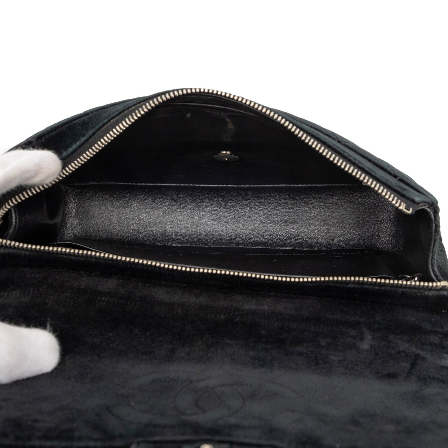 Chanel CC Quilted Velvet Flap Backpack