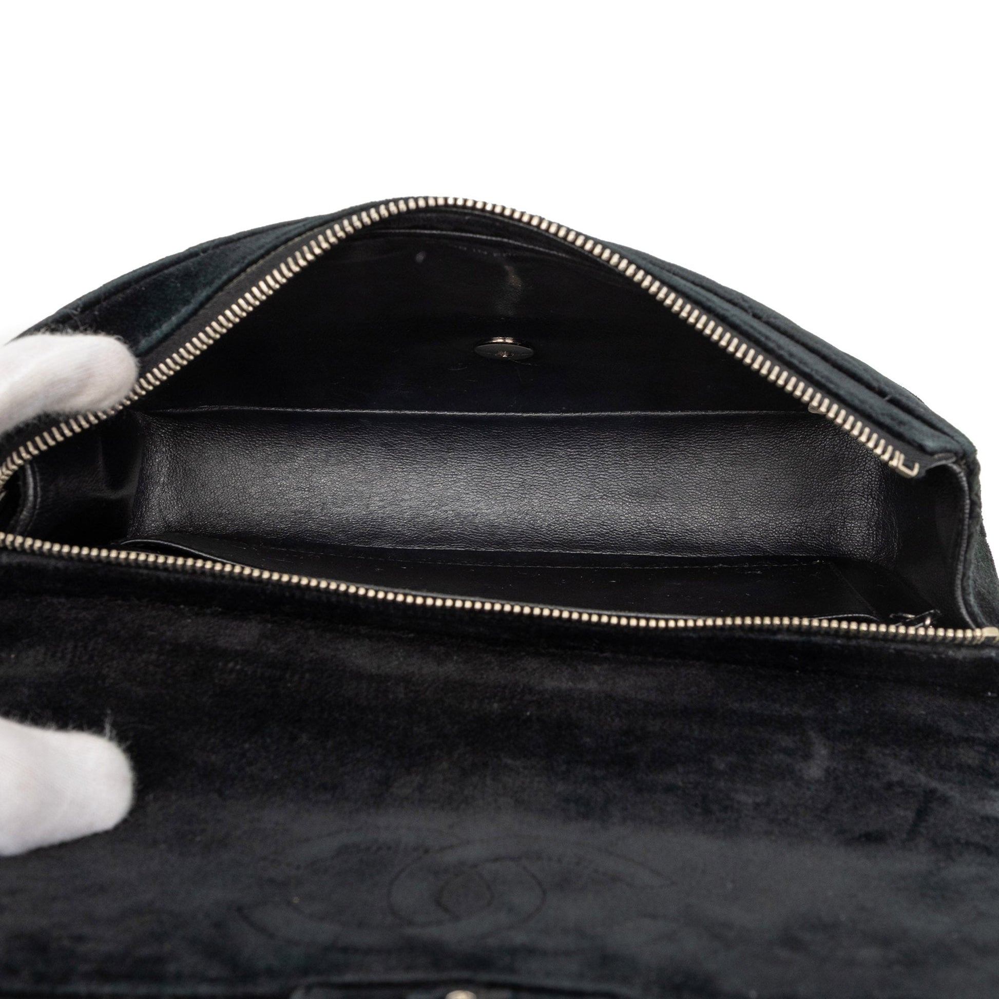 Chanel CC Quilted Velvet Flap Backpack