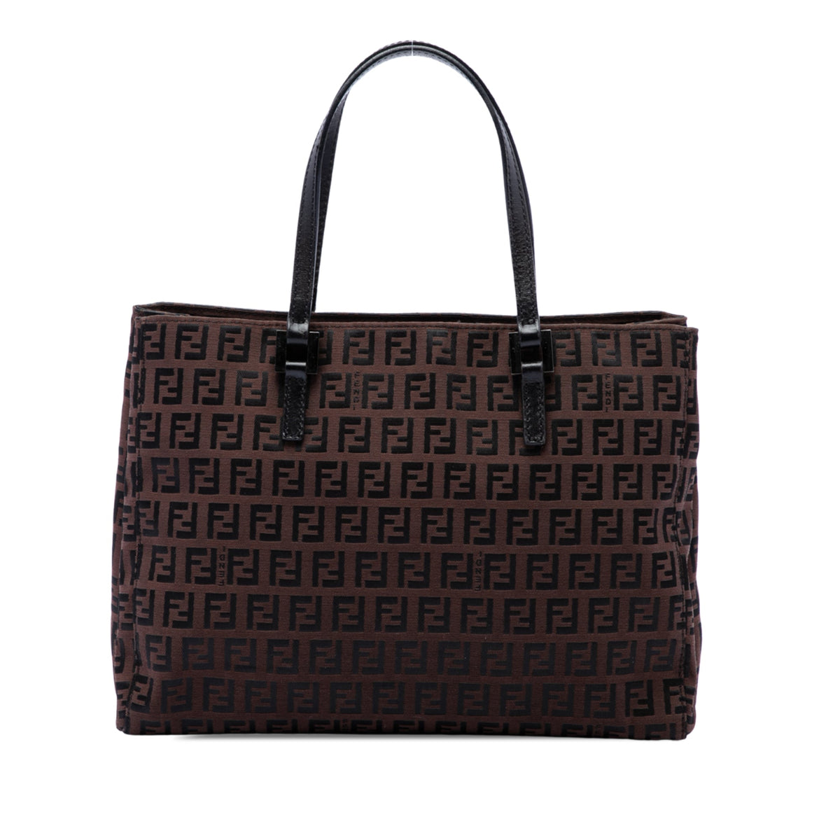 Fendi Zucchino Canvas Tote — Brown