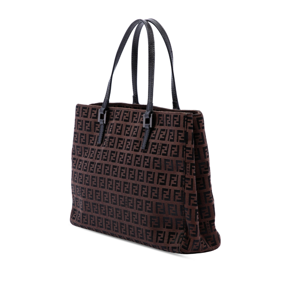 Fendi Zucchino Canvas Tote — Brown