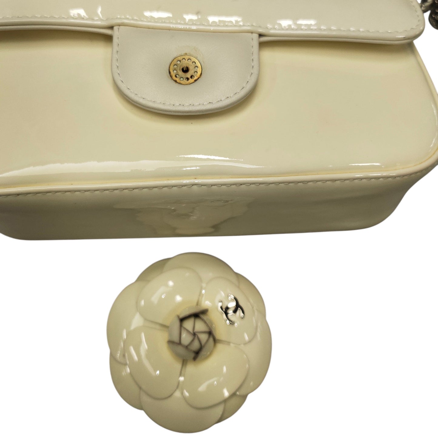 Chanel Small Patent Camellia Single Flap