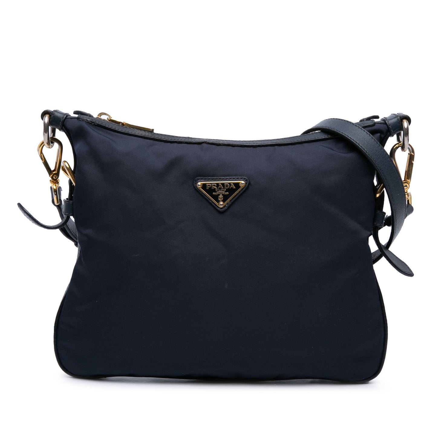 Prada Saffiano Trimmed Tessuto Zip Top Crossbody