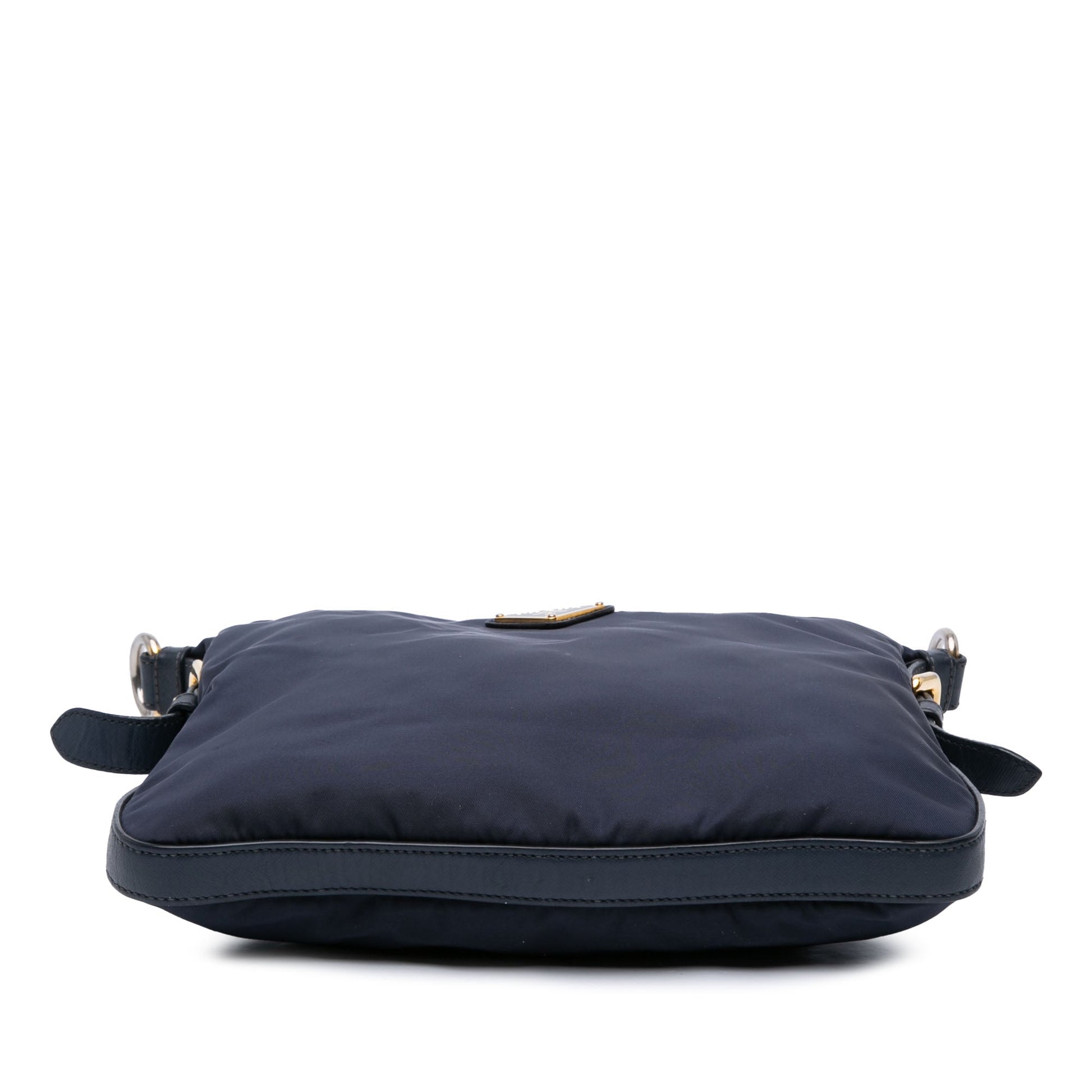 Prada Saffiano Trimmed Tessuto Zip Top Crossbody