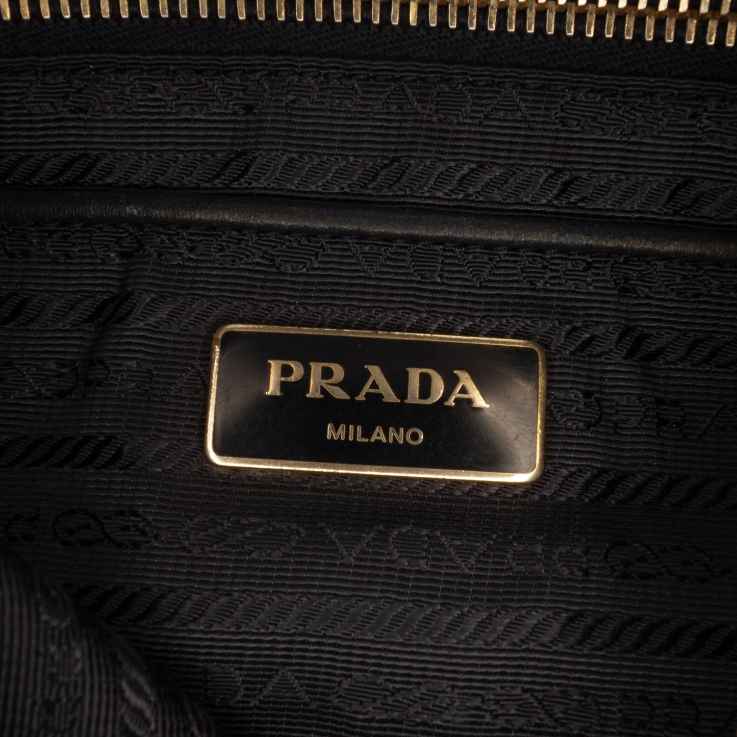 Prada Saffiano Trimmed Tessuto Zip Top Crossbody