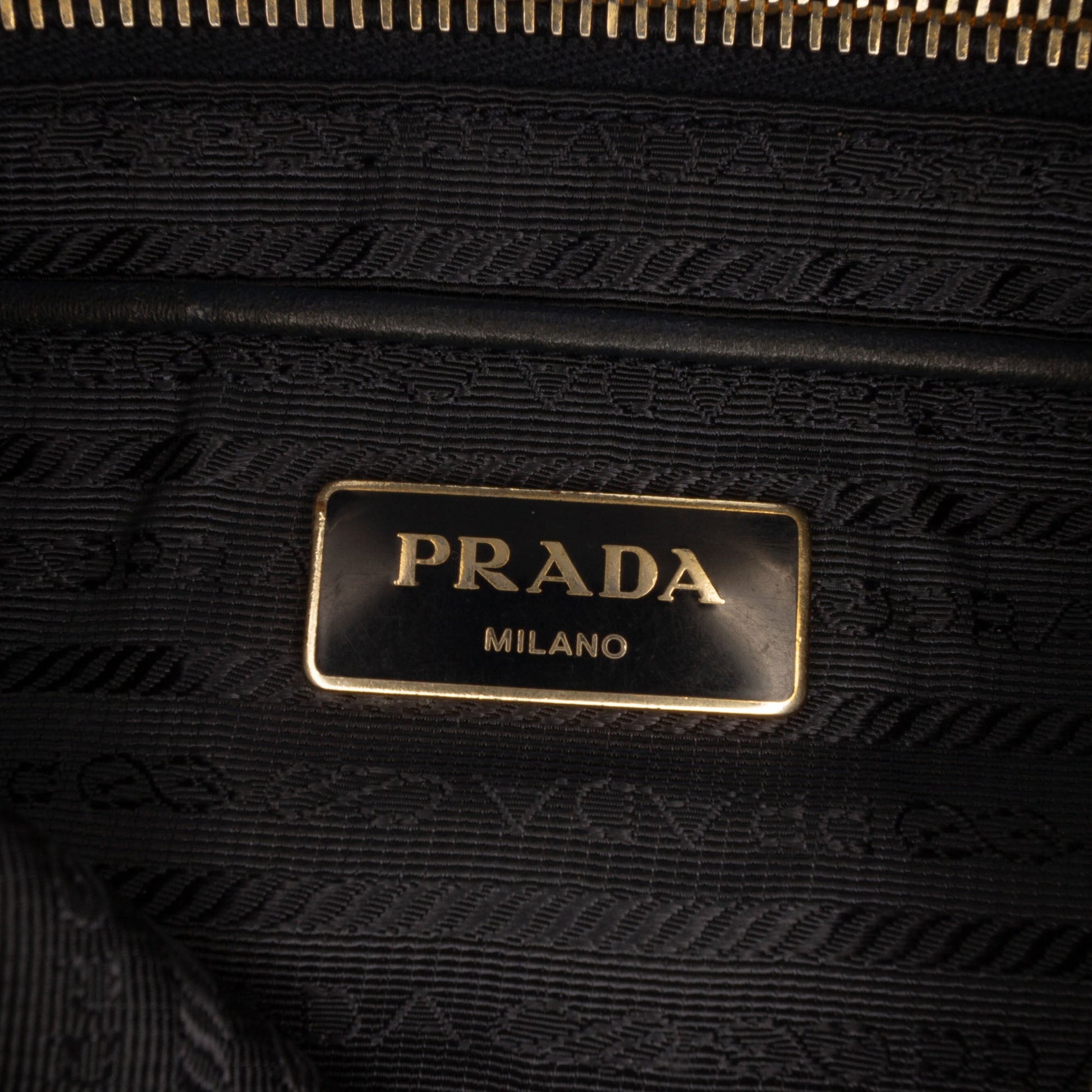Prada Saffiano Trimmed Tessuto Zip Top Crossbody