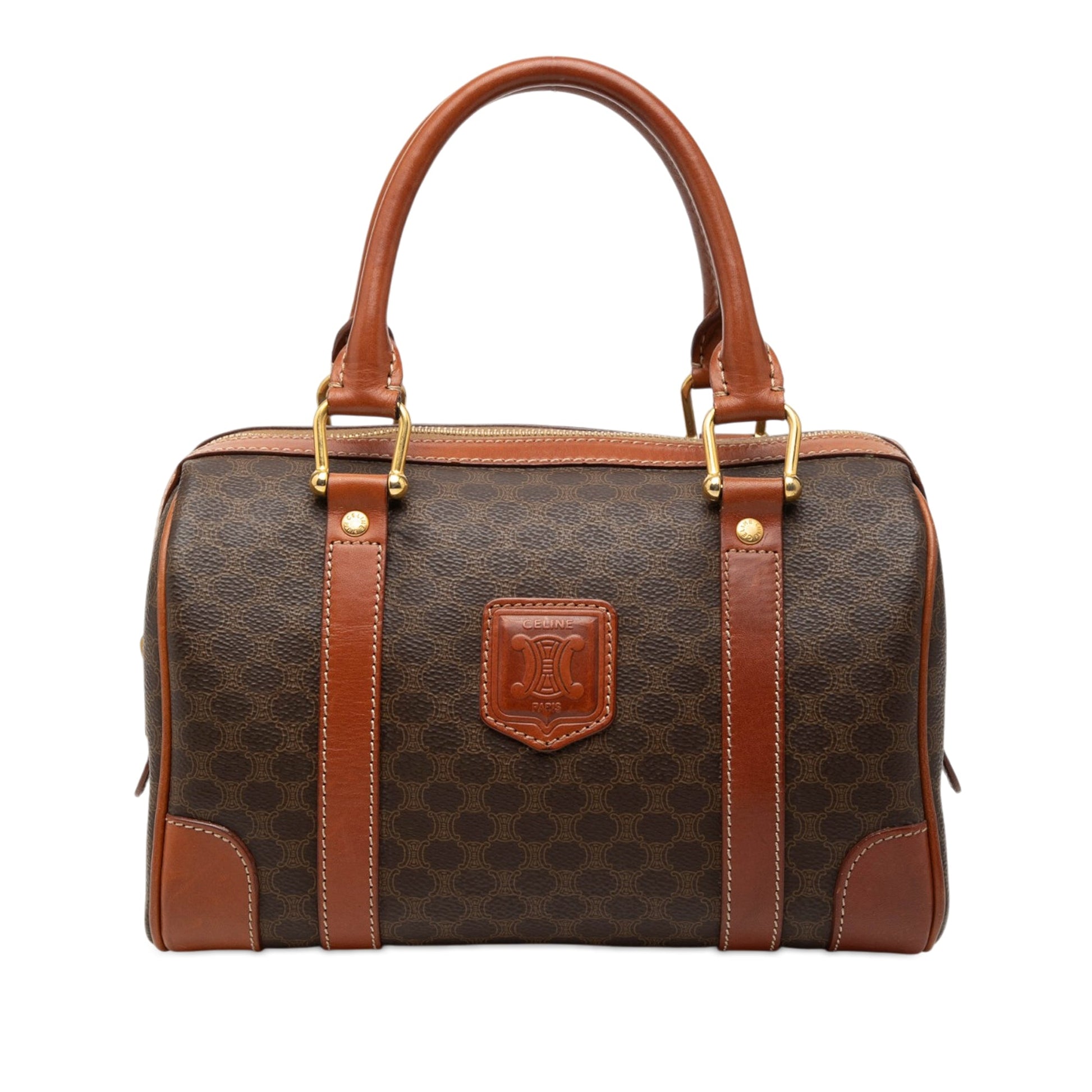 Celine Macadam Coated Canvas Boston Bag