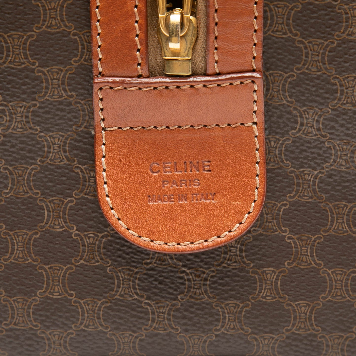 Celine Macadam Coated Canvas Boston Bag