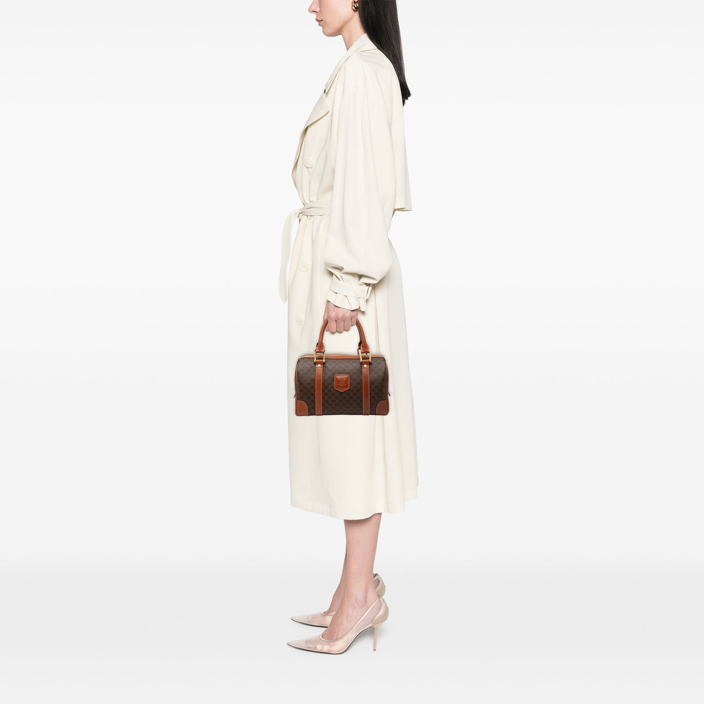 Celine Macadam Coated Canvas Boston Bag