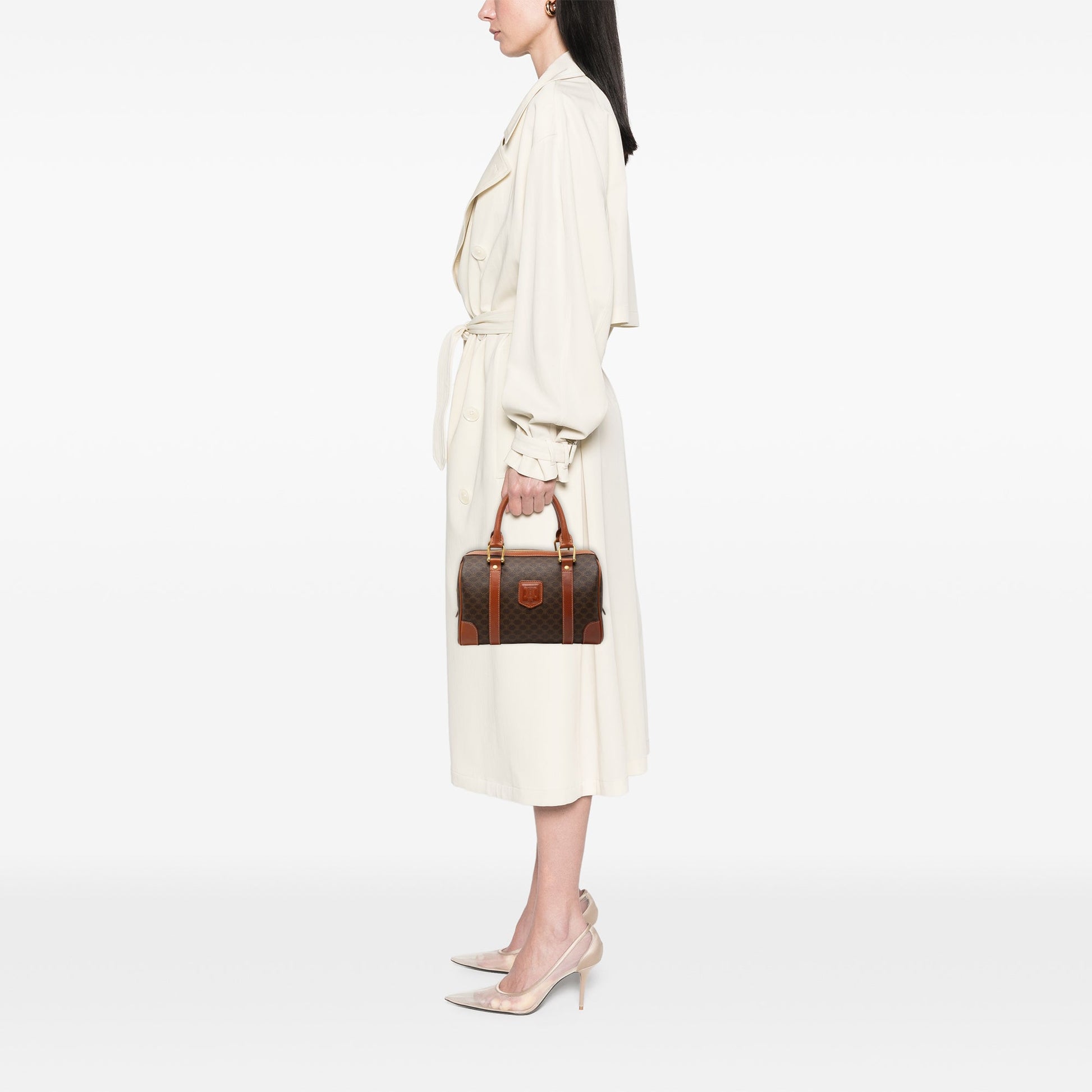 Celine Macadam Coated Canvas Boston Bag