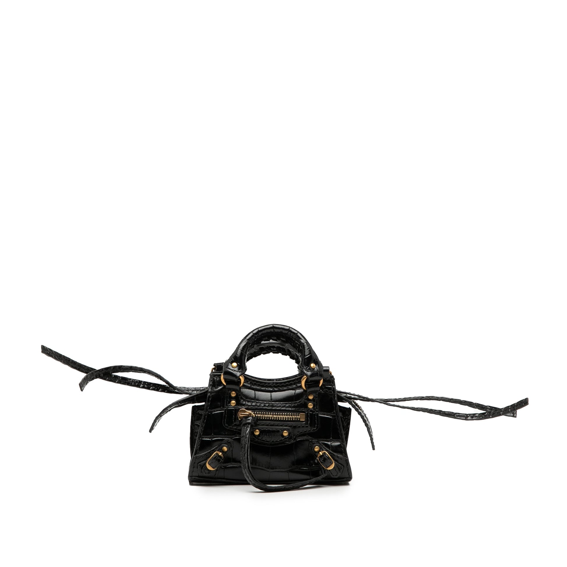 Balenciaga Super Nano Croc Embossed Calfskin Neo Classic City