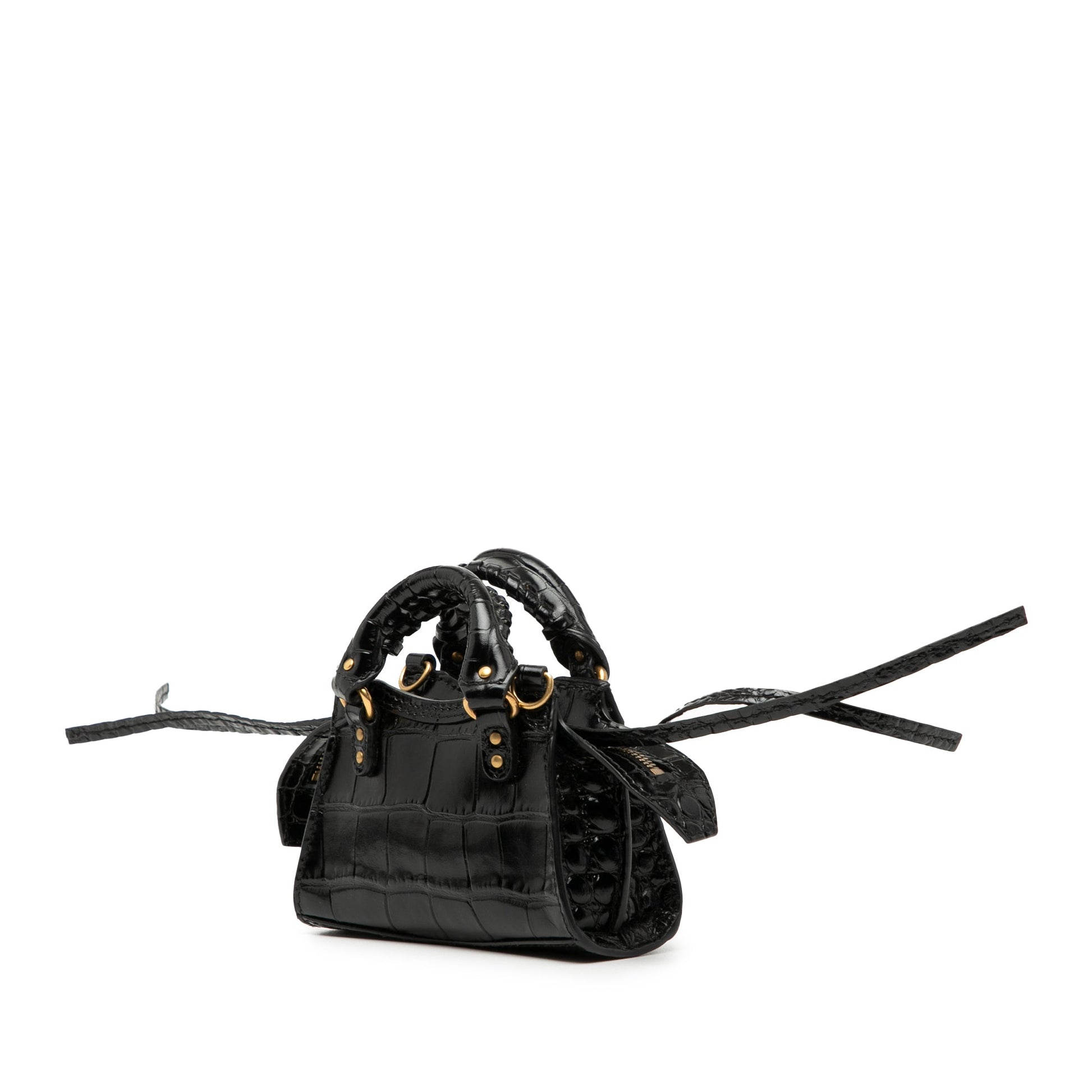 Balenciaga Super Nano Croc Embossed Calfskin Neo Classic City