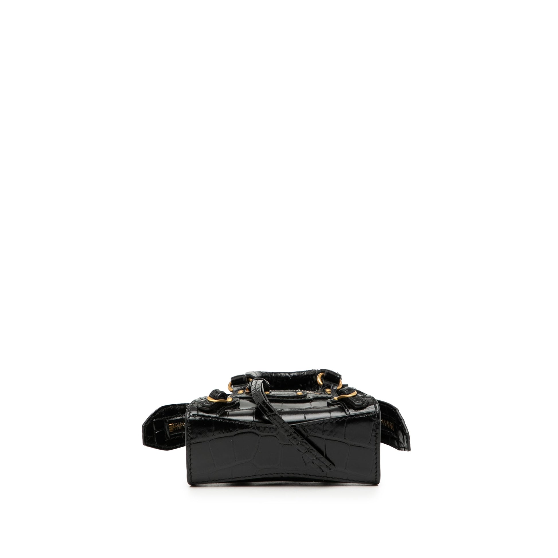 Balenciaga Super Nano Croc Embossed Calfskin Neo Classic City