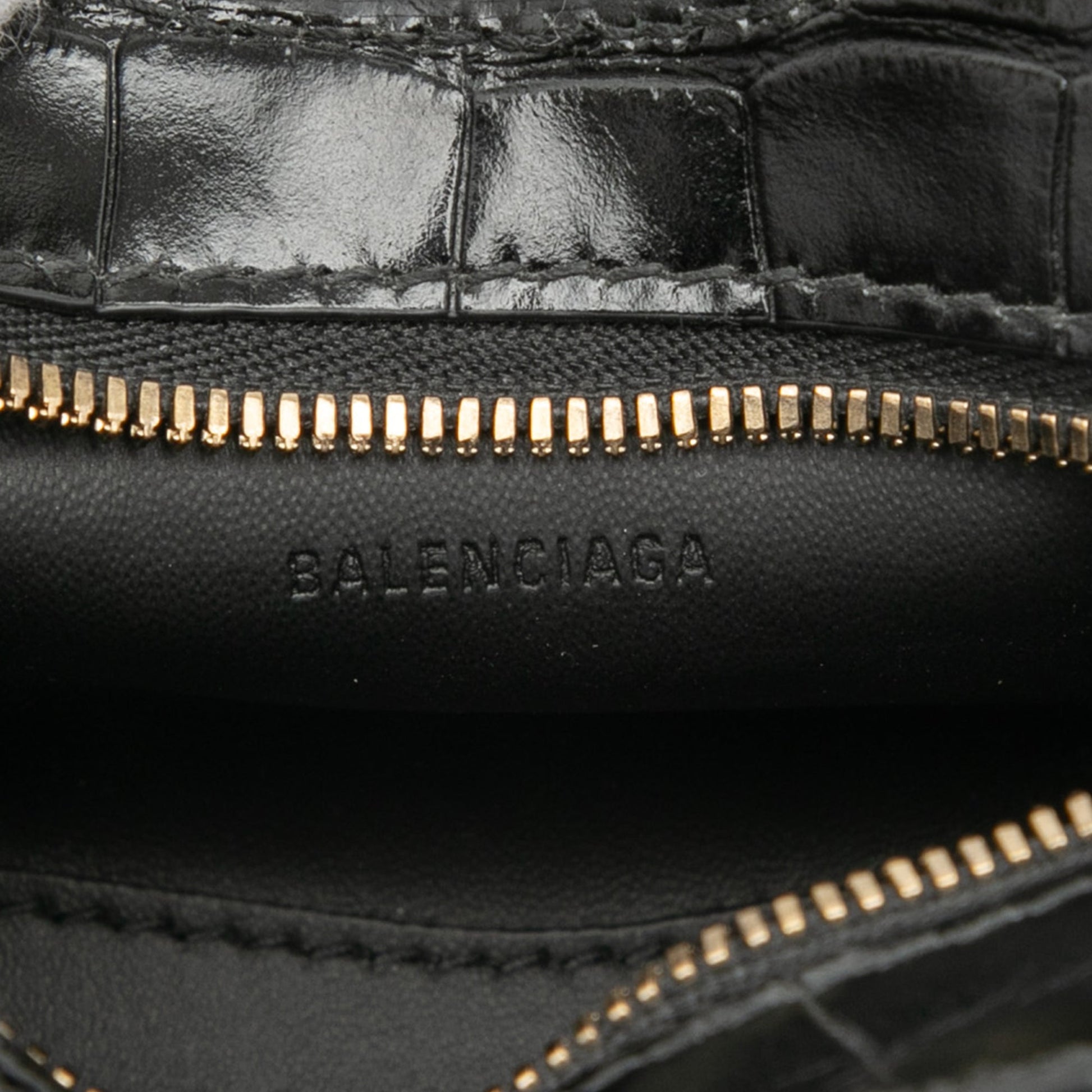 Balenciaga Super Nano Croc Embossed Calfskin Neo Classic City