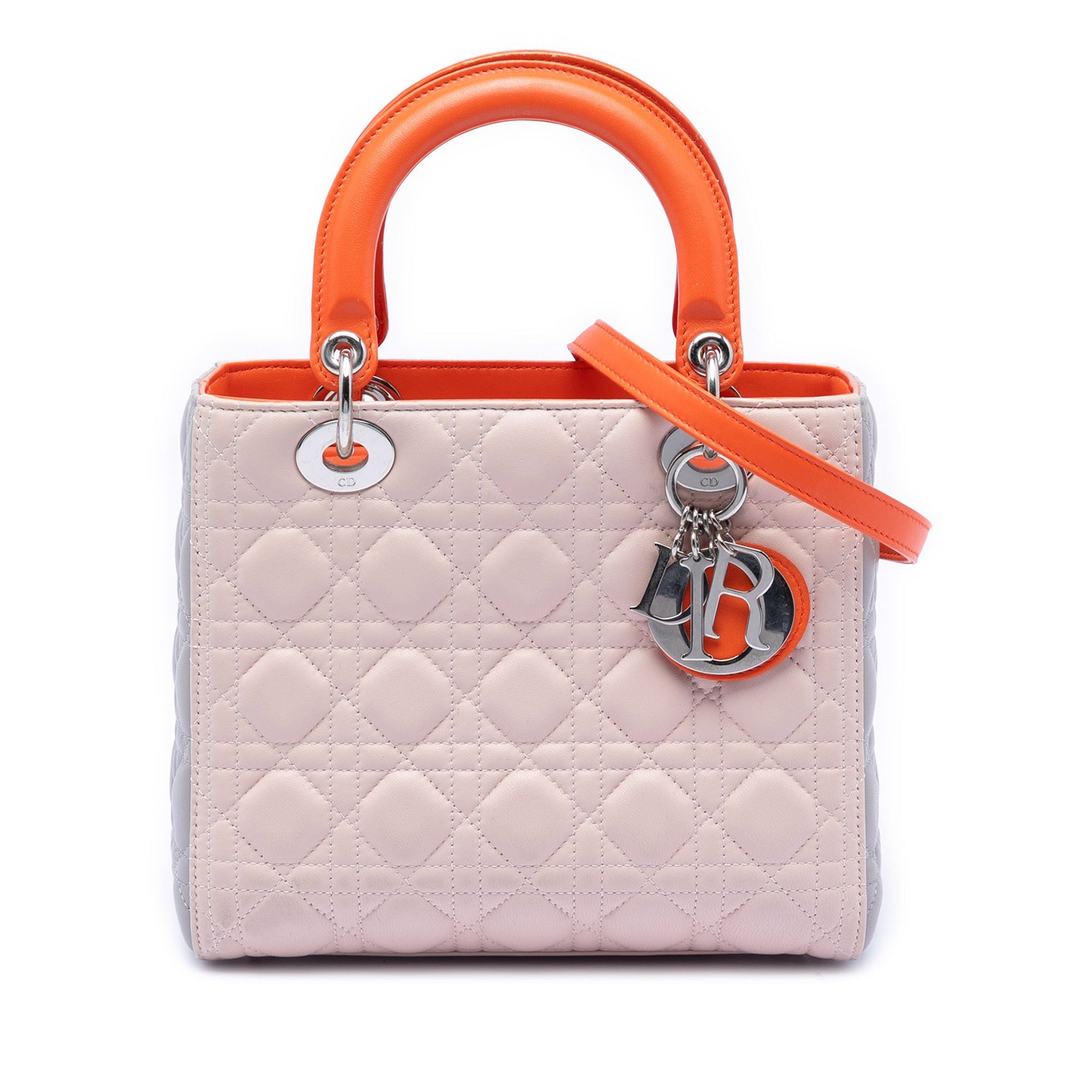 Dior Medium Tricolor Lambskin Cannage Lady Dior