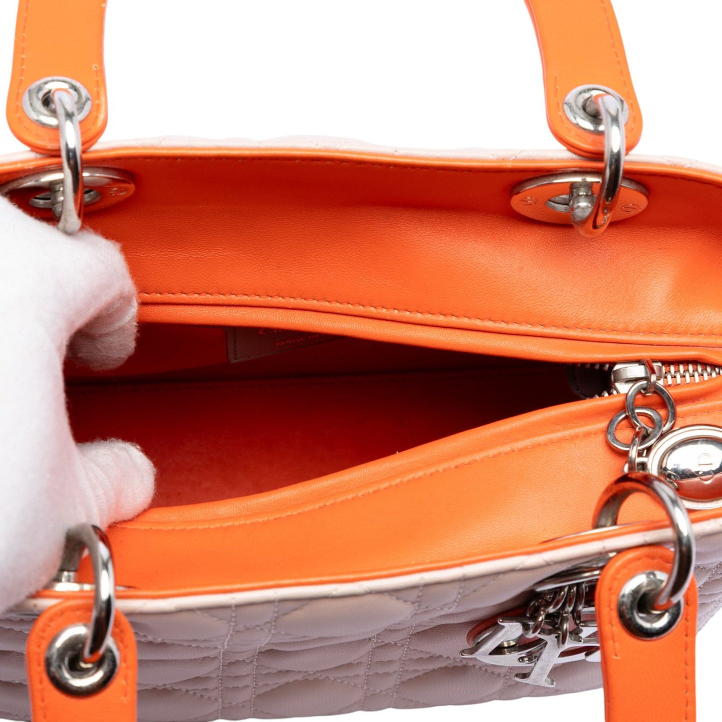 Dior Medium Tricolor Lambskin Cannage Lady Dior