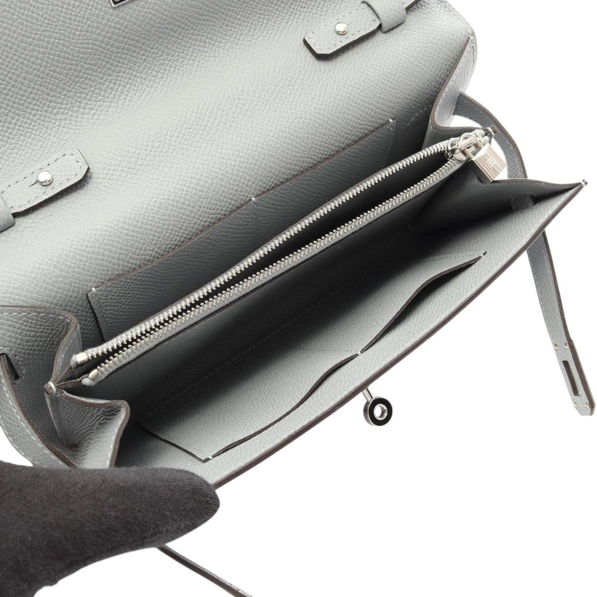 Hermès Epsom Classique Kelly To Go Wallet — Gray