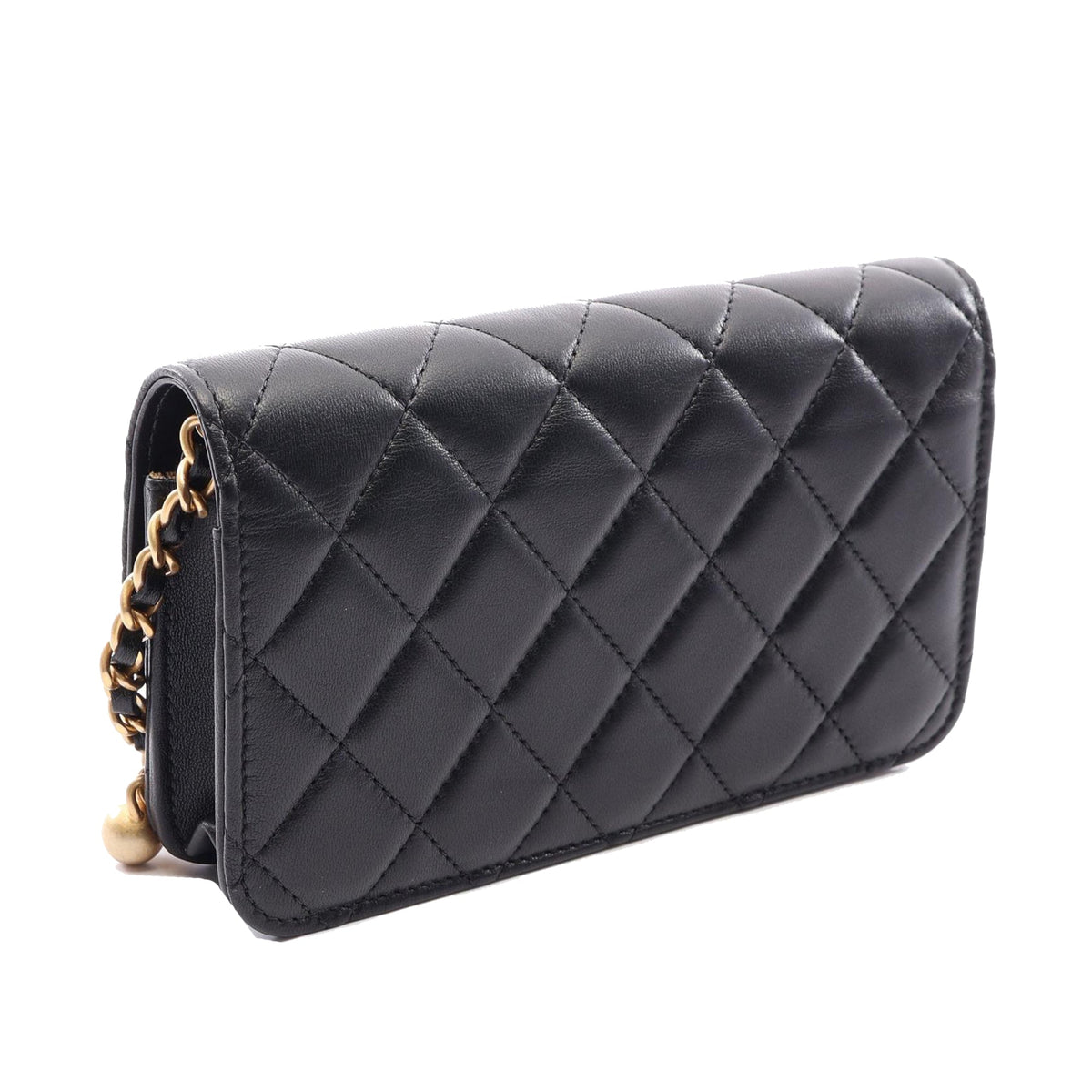 Chanel CC Quilted Lambskin Pearl Crush Wallet On Chain