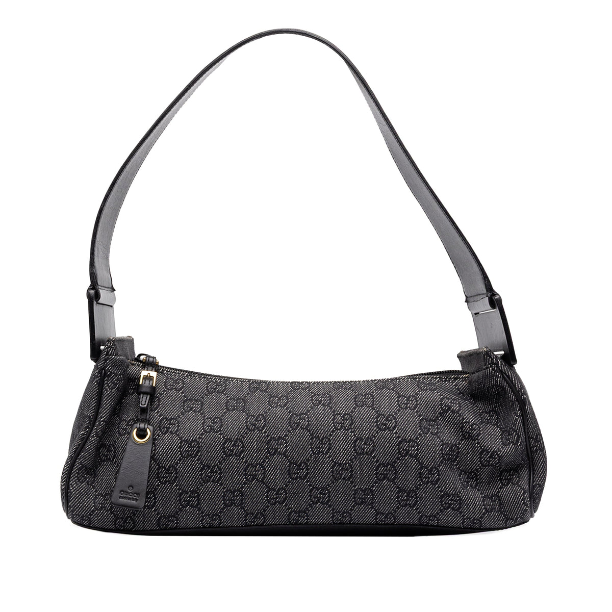 Gucci GG Denim Shoulder Bag — Gray