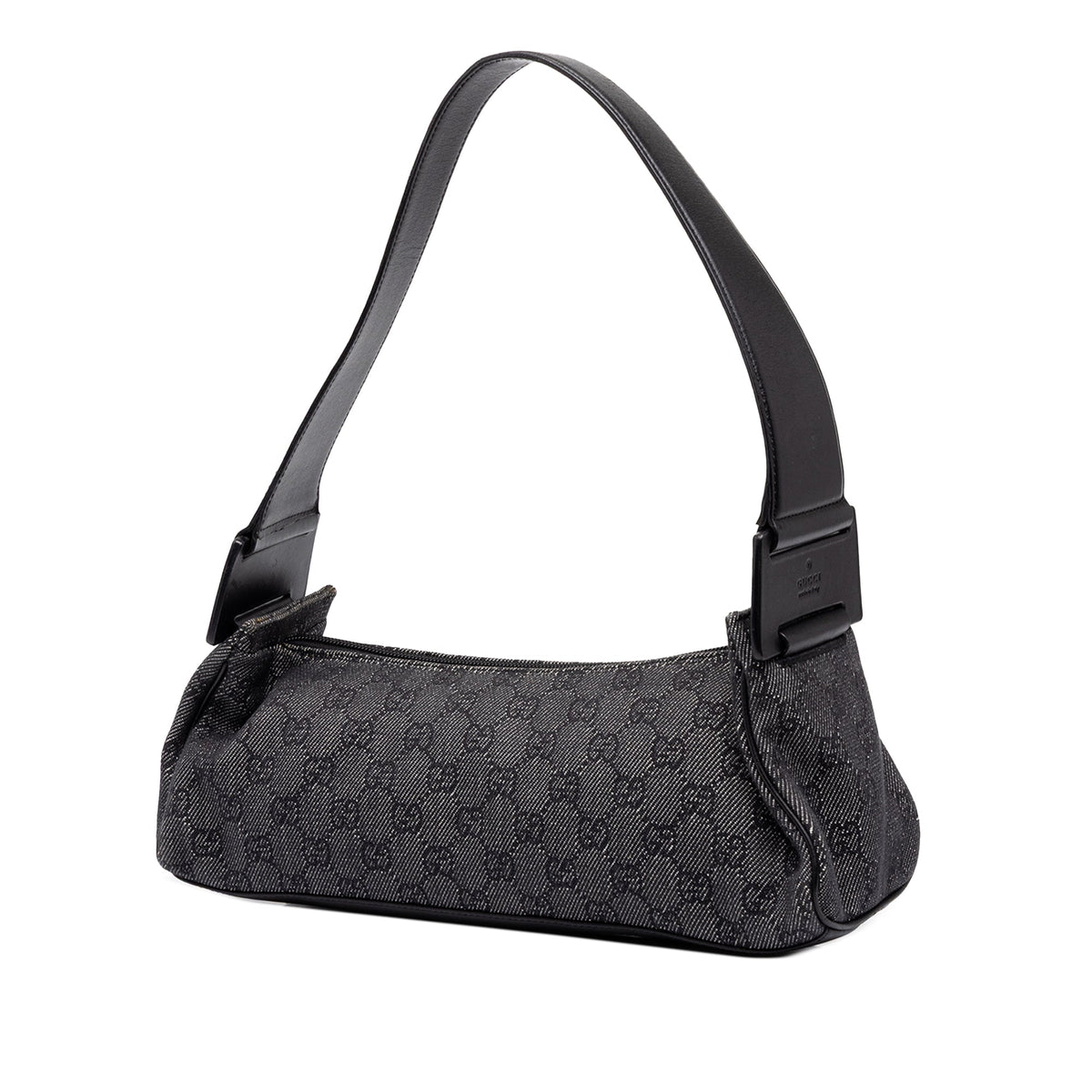 Gucci GG Denim Shoulder Bag — Gray