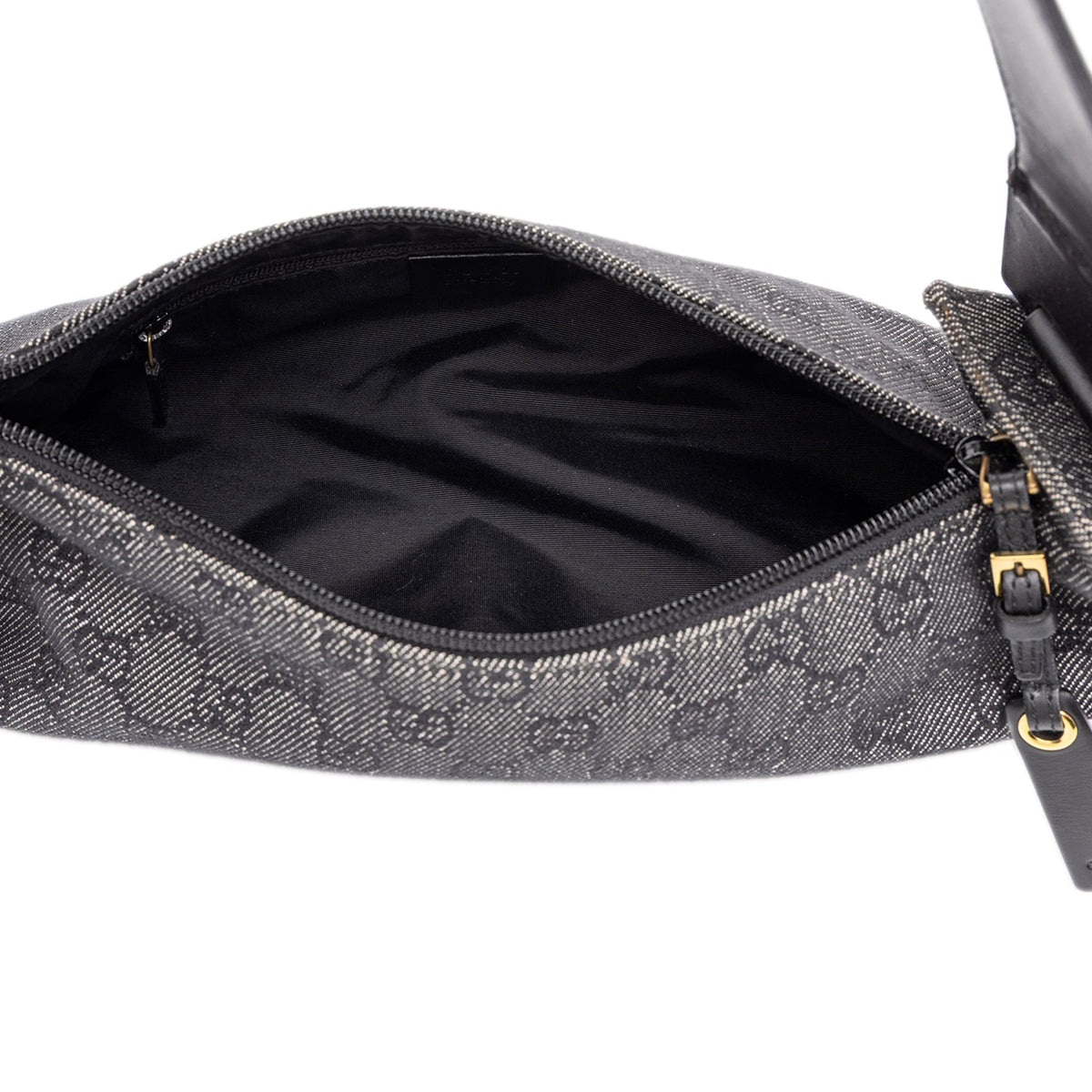 Gucci GG Denim Shoulder Bag — Gray