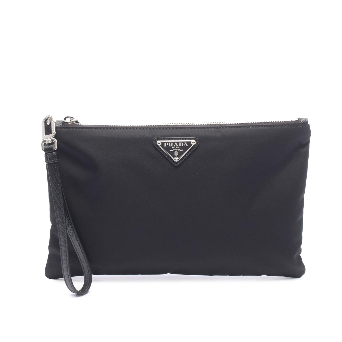 Prada Tessuto Wristlet Clutch — Black