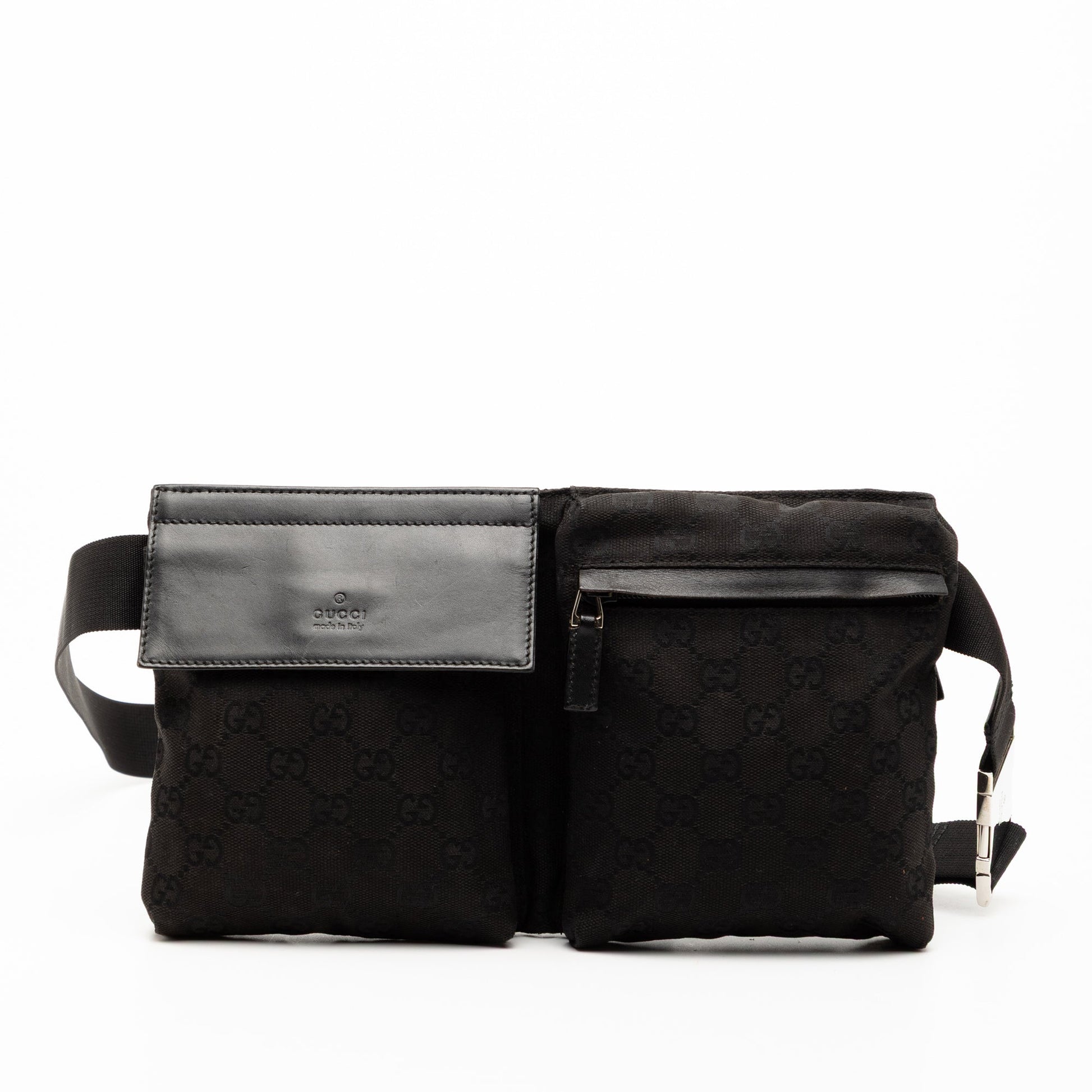 Gucci GG Canvas Double Pocket Belt Bag